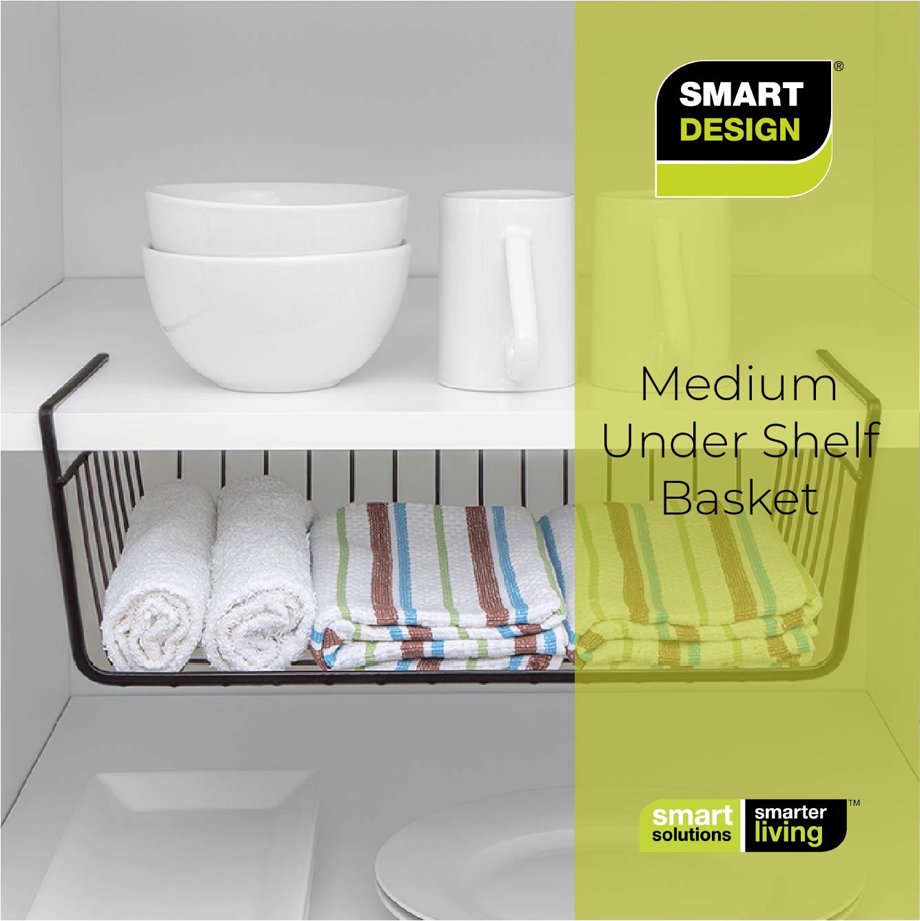 Medium Steel Undershelf Storage Basket - Smart Design® 22