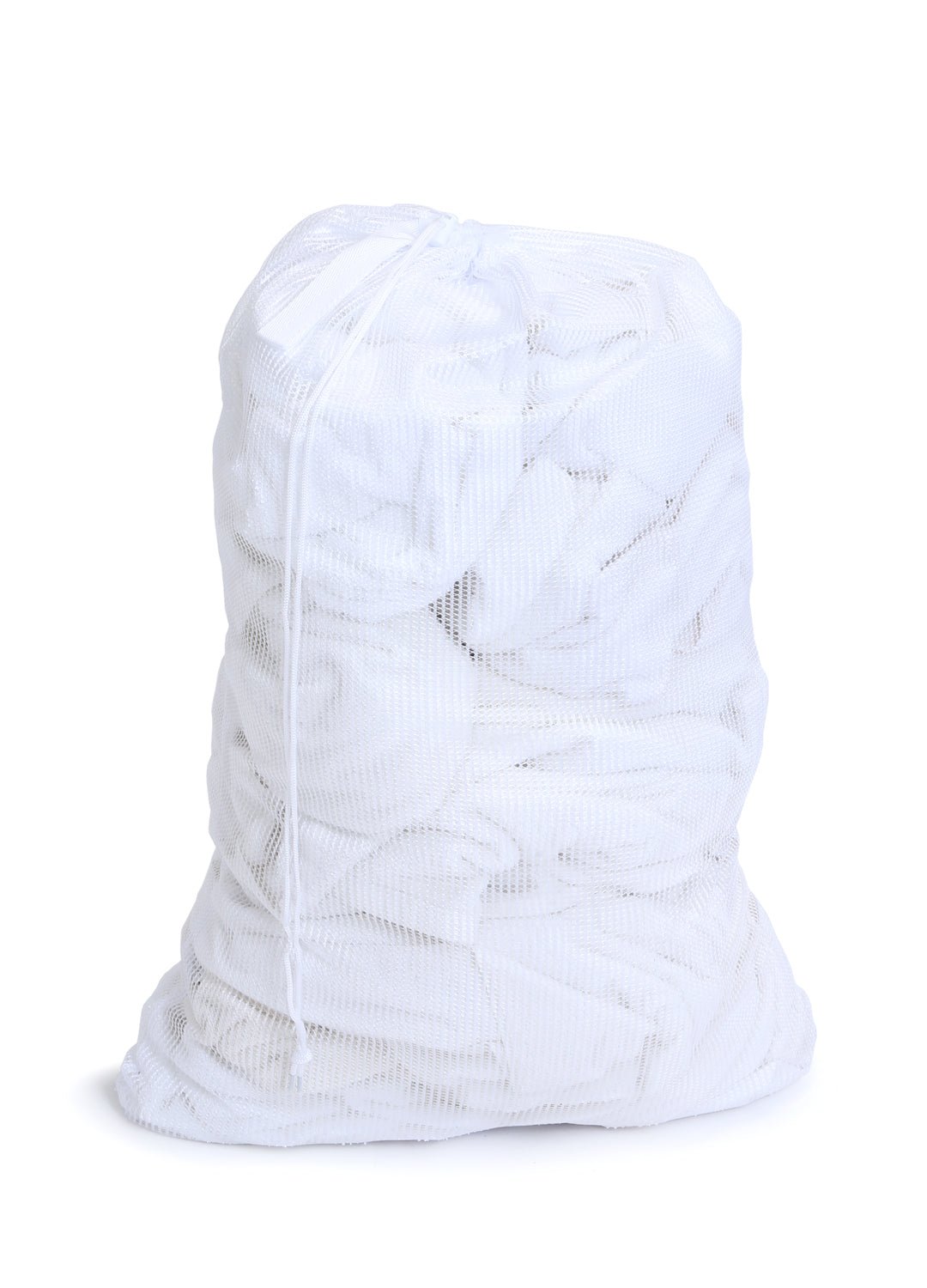 Mesh Laundry Bag with Handle and Push Lock Drawstring - Bright White - Smart Design® 1