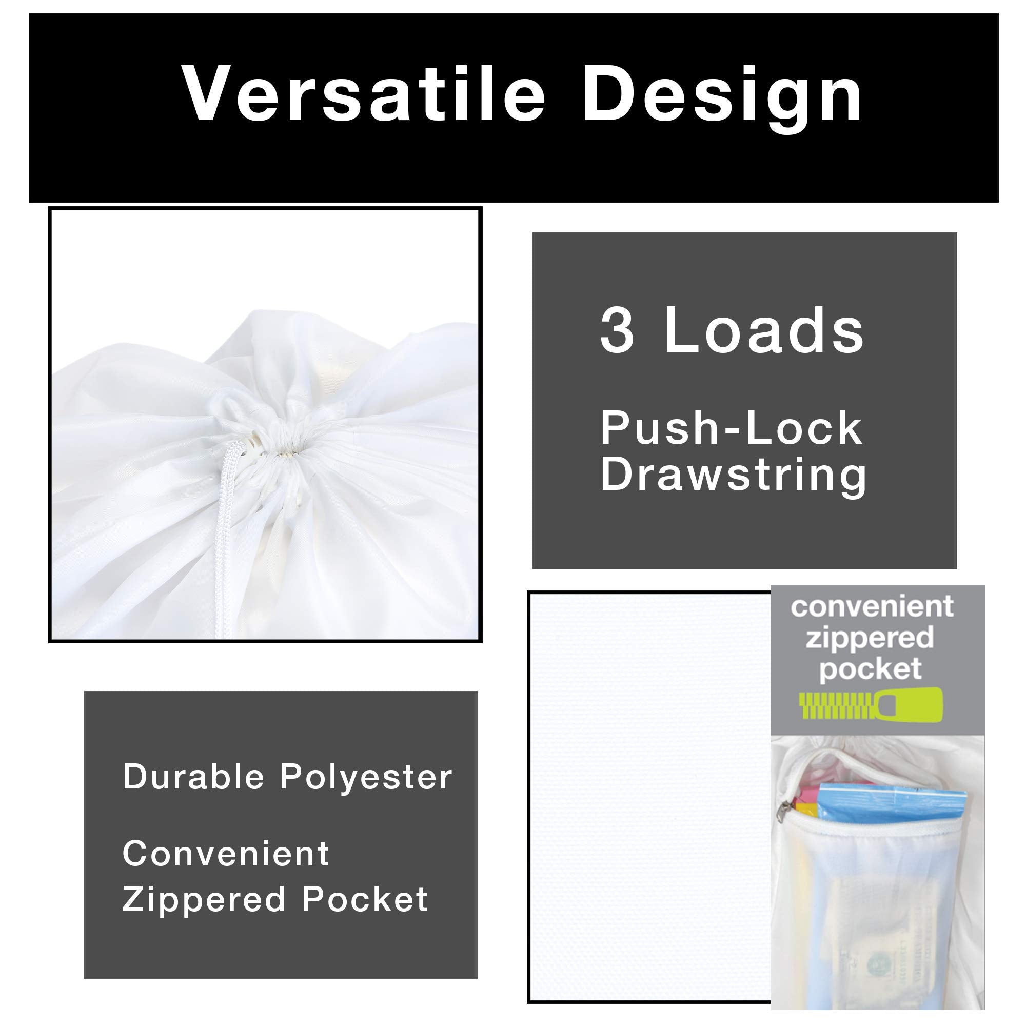 Mesh Laundry Bag with Handle and Push Lock Drawstring - Multiple Options - Smart Design® 39
