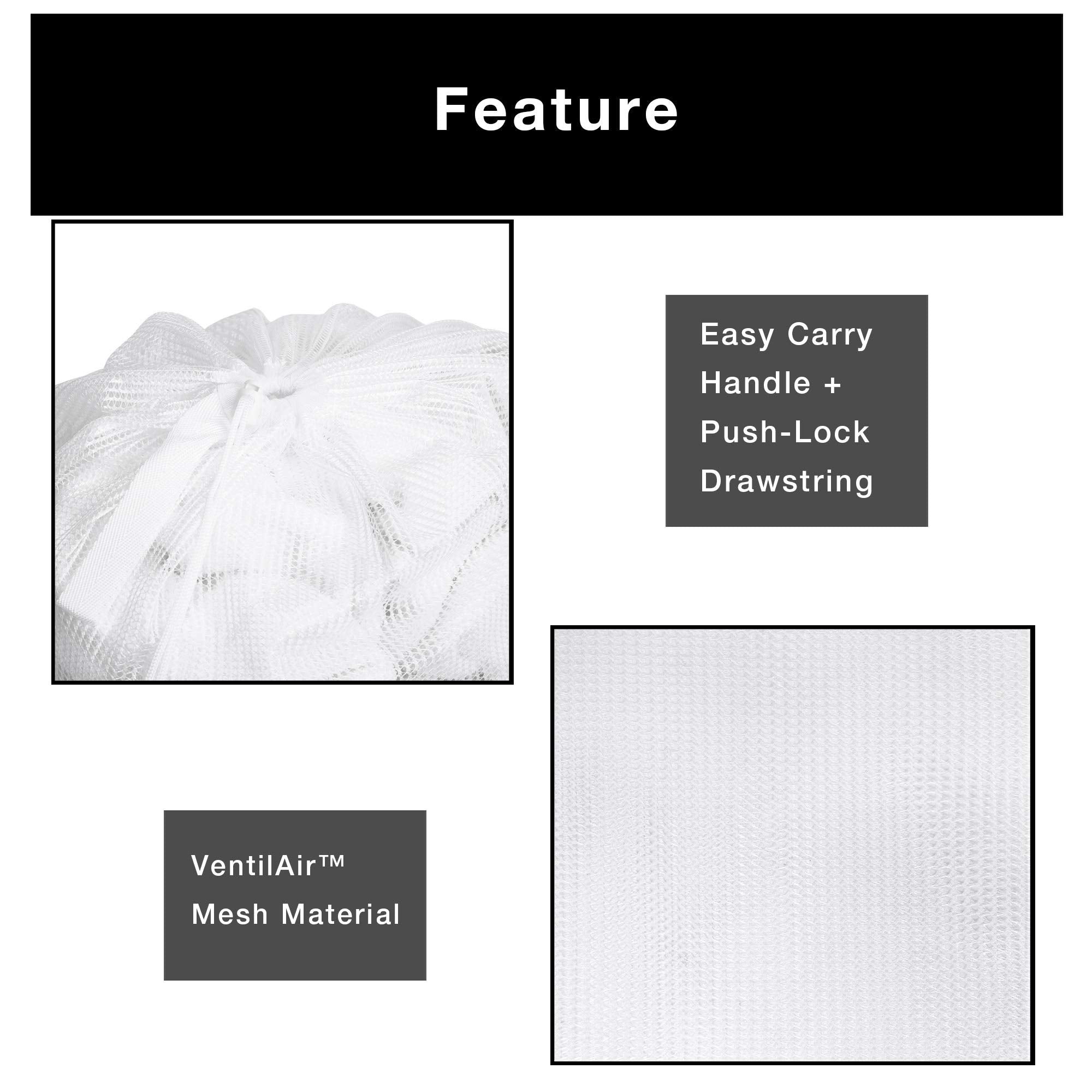 Mesh Laundry Bag with Handle and Push Lock Drawstring - Multiple Options - Smart Design® 11