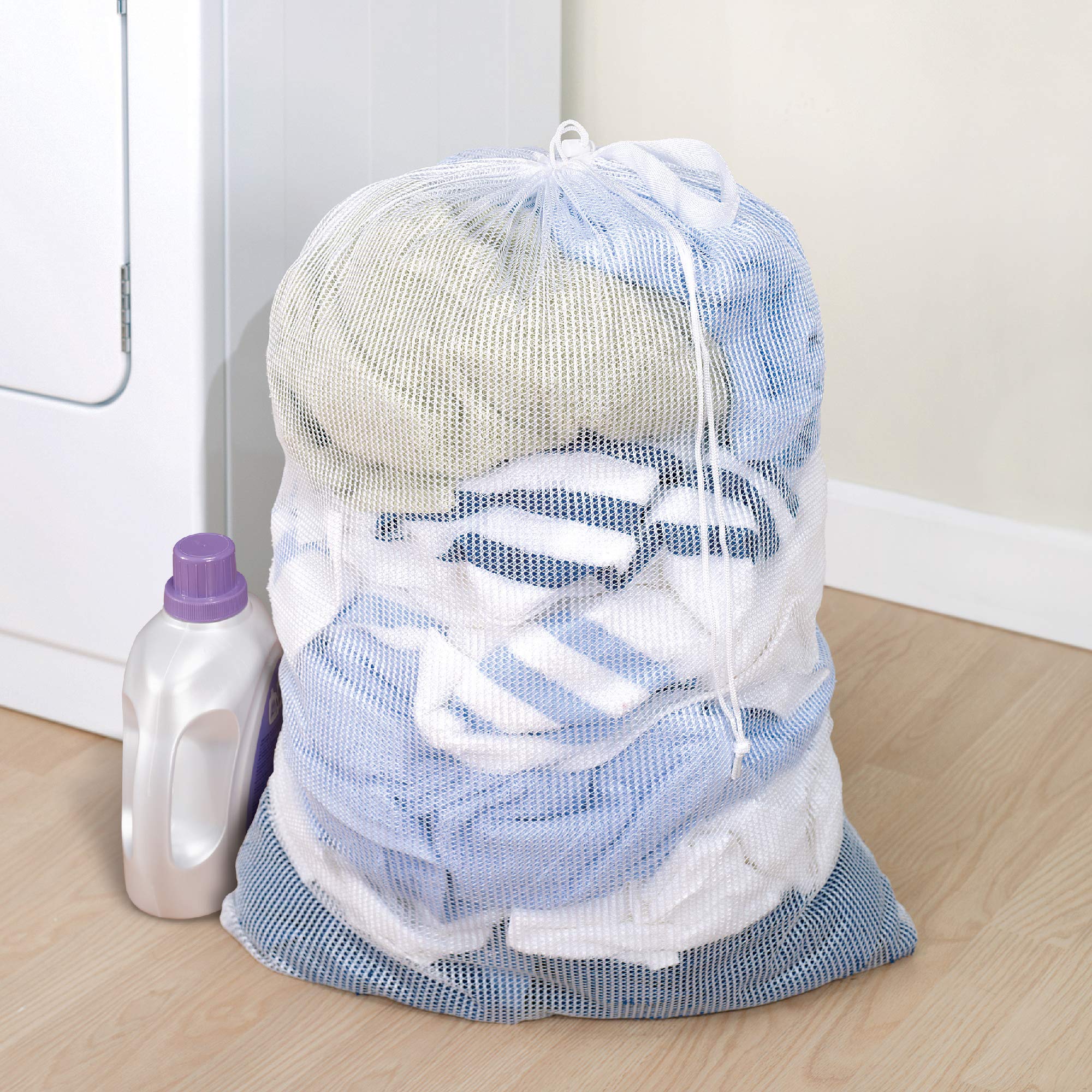 Mesh Laundry Bag with Handle and Push Lock Drawstring - Multiple Options - Smart Design® 9