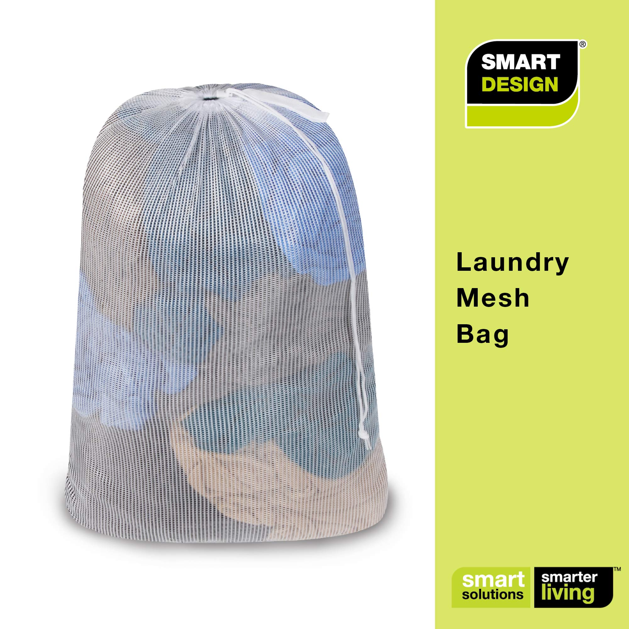 Mesh Laundry Bag with Handle and Push Lock Drawstring - Multiple Options - Smart Design® 56