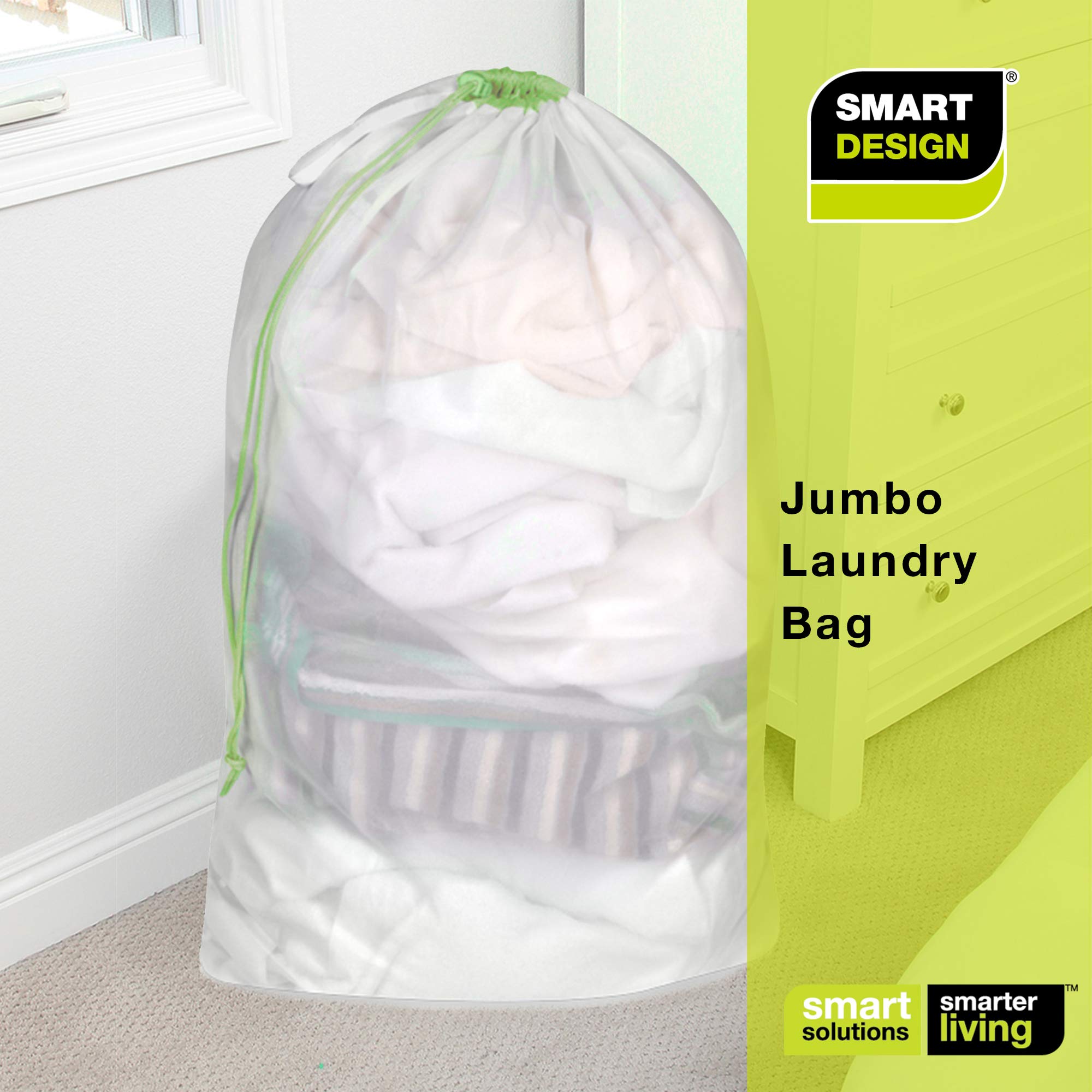 Mesh Laundry Bag with Handle and Push Lock Drawstring - Multiple Options - Smart Design® 49