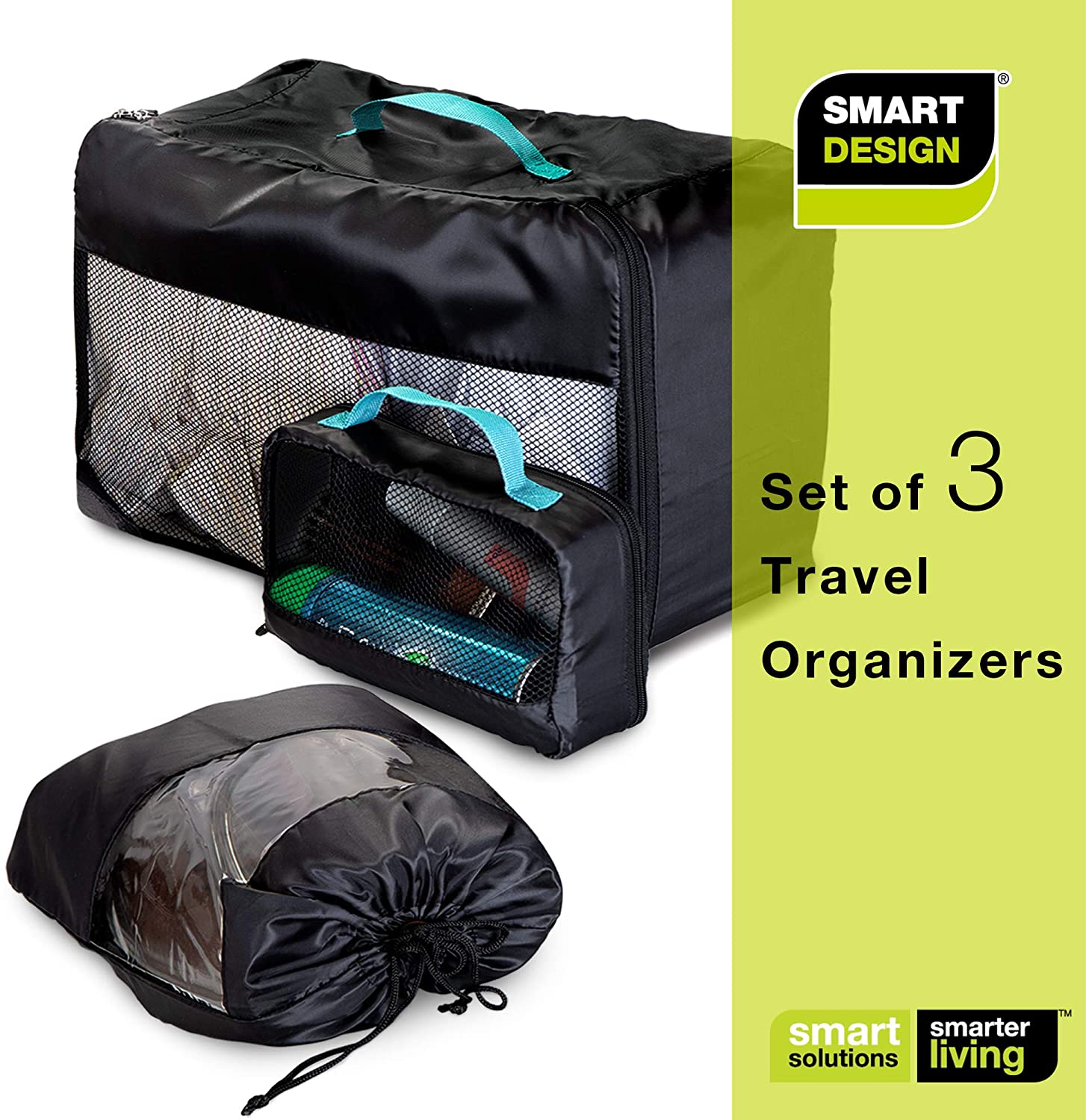 Mesh Travel and Shoe Bag 3 Piece Set | Smart Design Storage