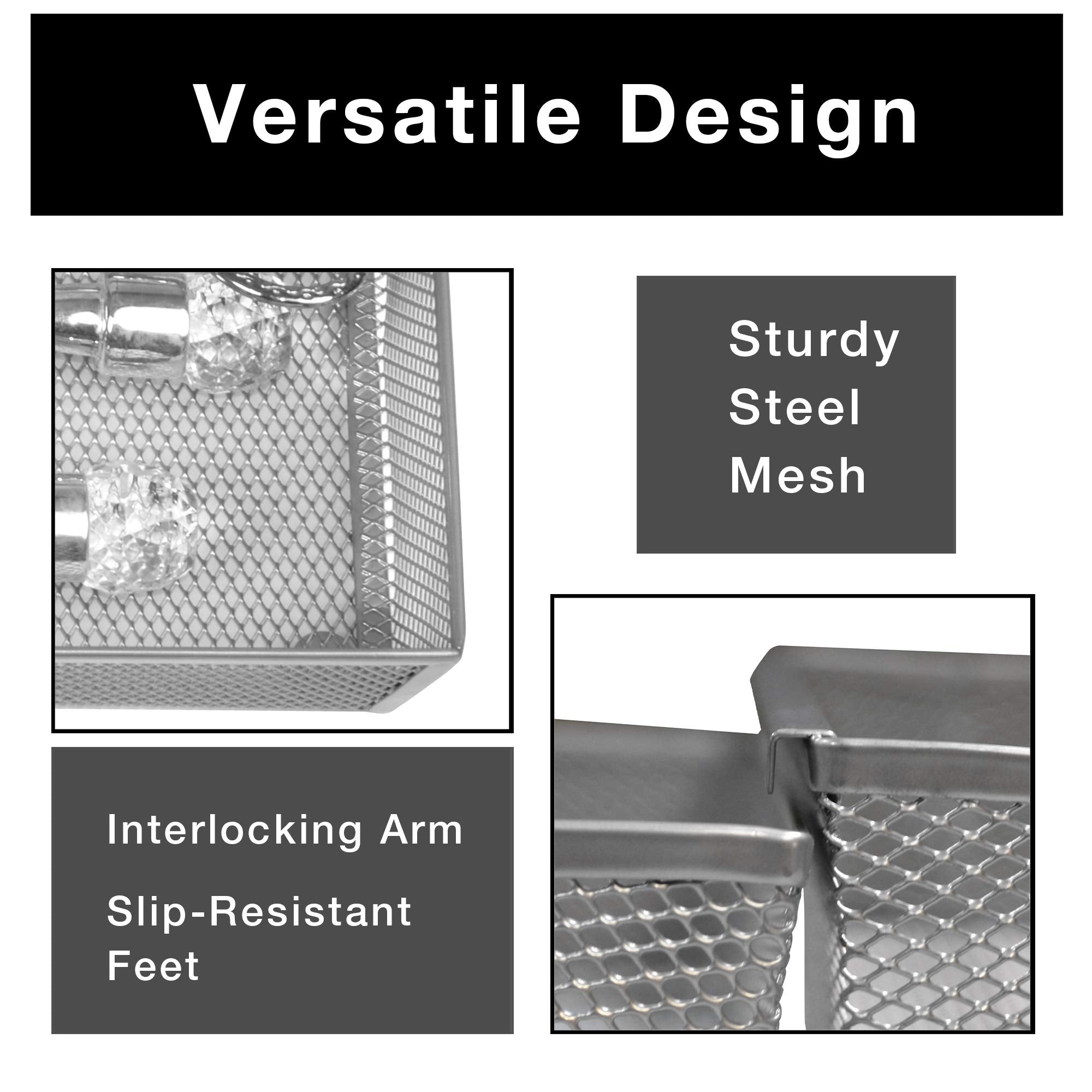 Metal Mesh Drawer Organizer - 9 x 6 Inch - Smart Design® 4