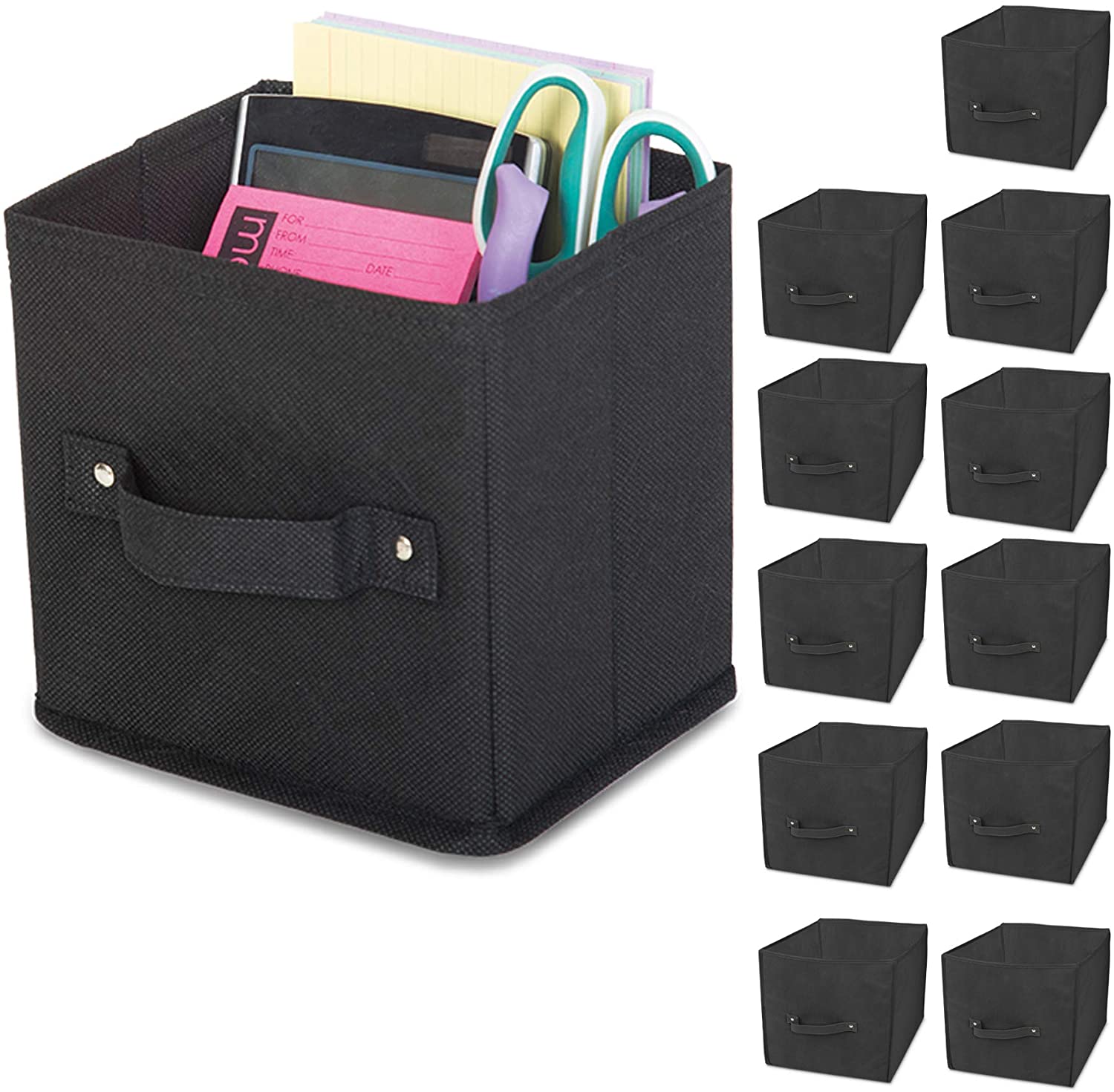 Mini Cube Organizer - 5.75 x 7 x 7 Inch - Black - Smart Design® 4