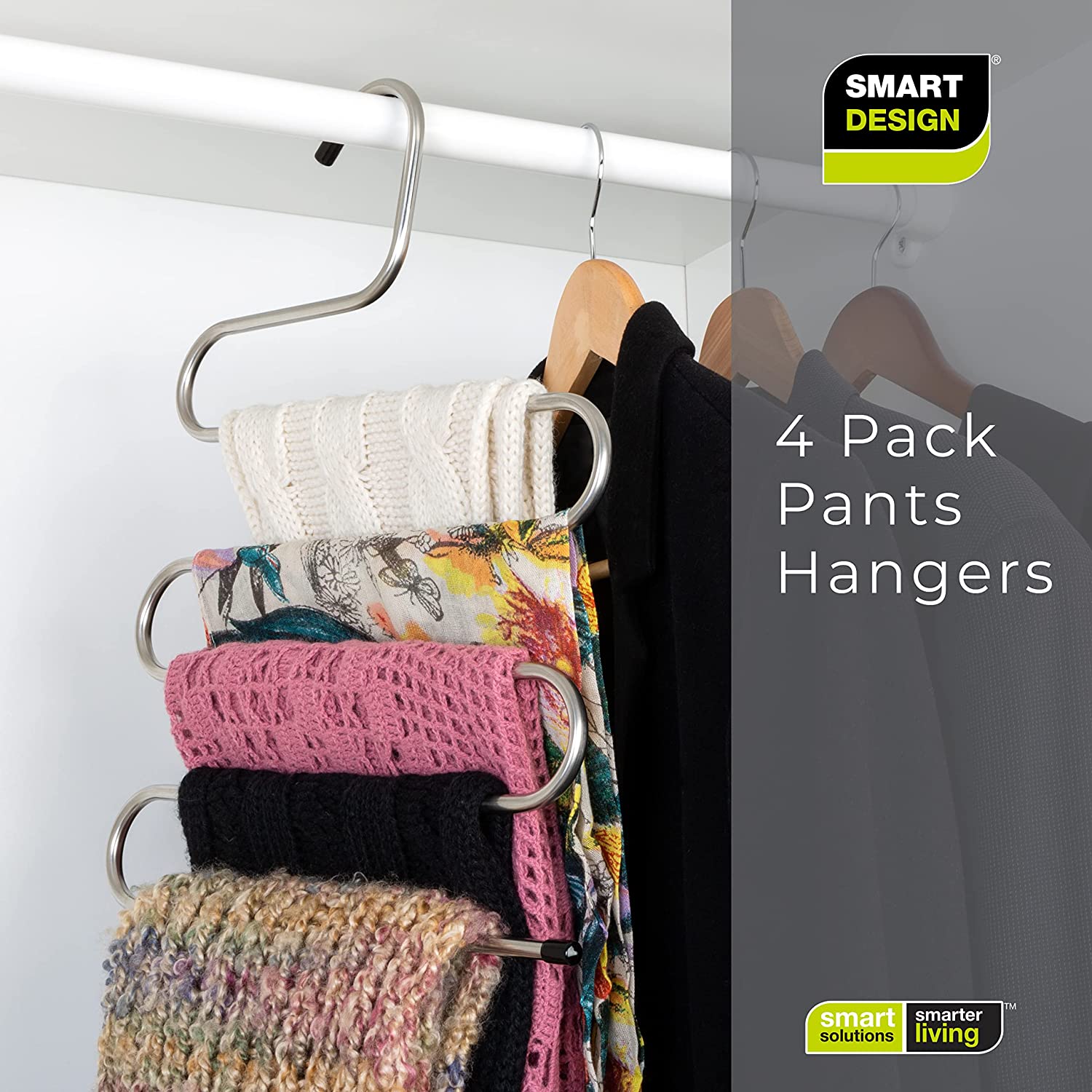Multi Tier Pant Hangers Smart Design Storage