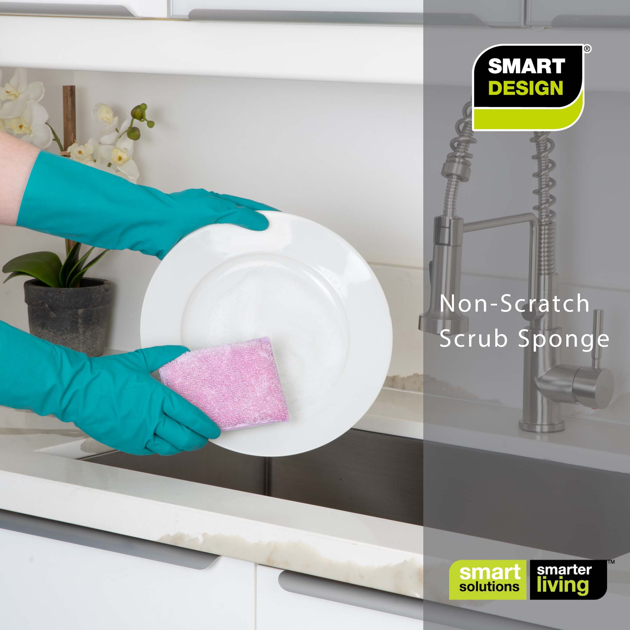 Non-Scratch Scrub Sponge with Bamboo Odorless Rayon Fiber - Smart Design® 18