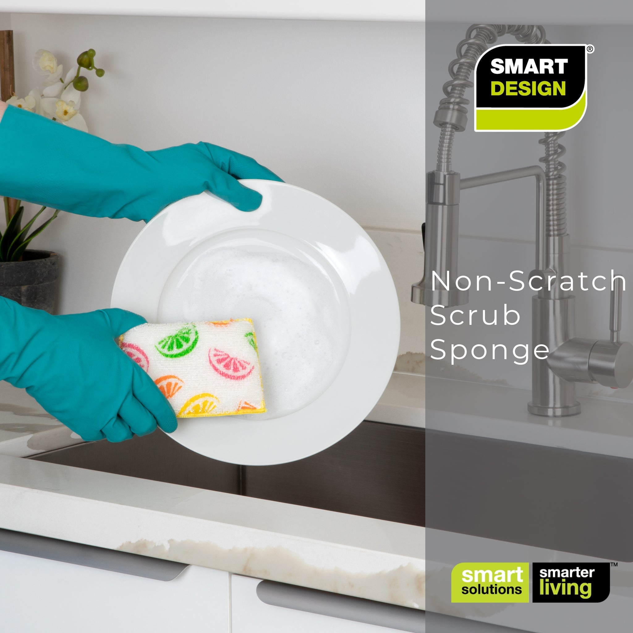 Non-Scratch Scrub Sponge with Bamboo Odorless Rayon Fiber - Smart Design® 26