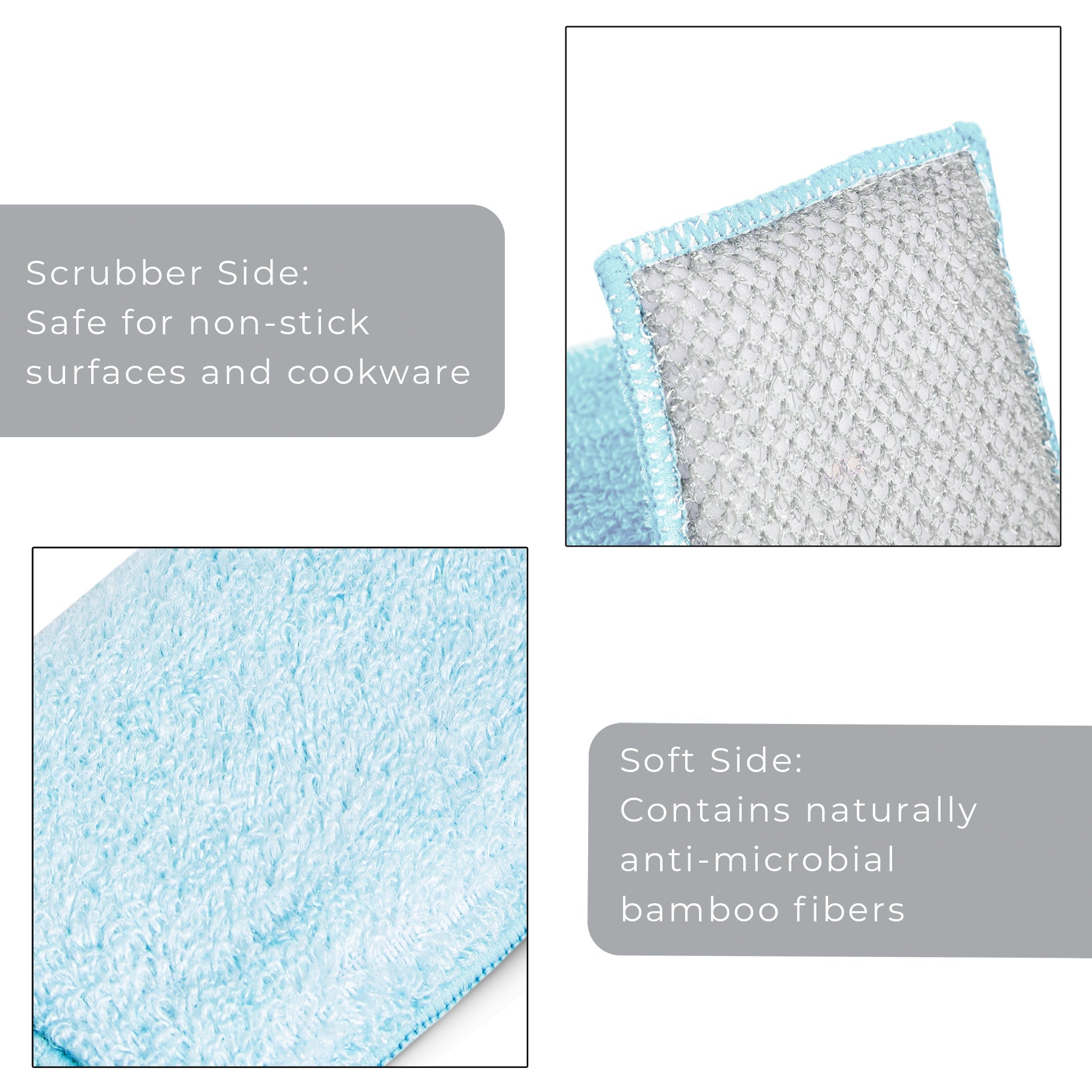 Non-Scratch Scrub Sponge with Bamboo Odorless Rayon Fiber - Smart Design® 32