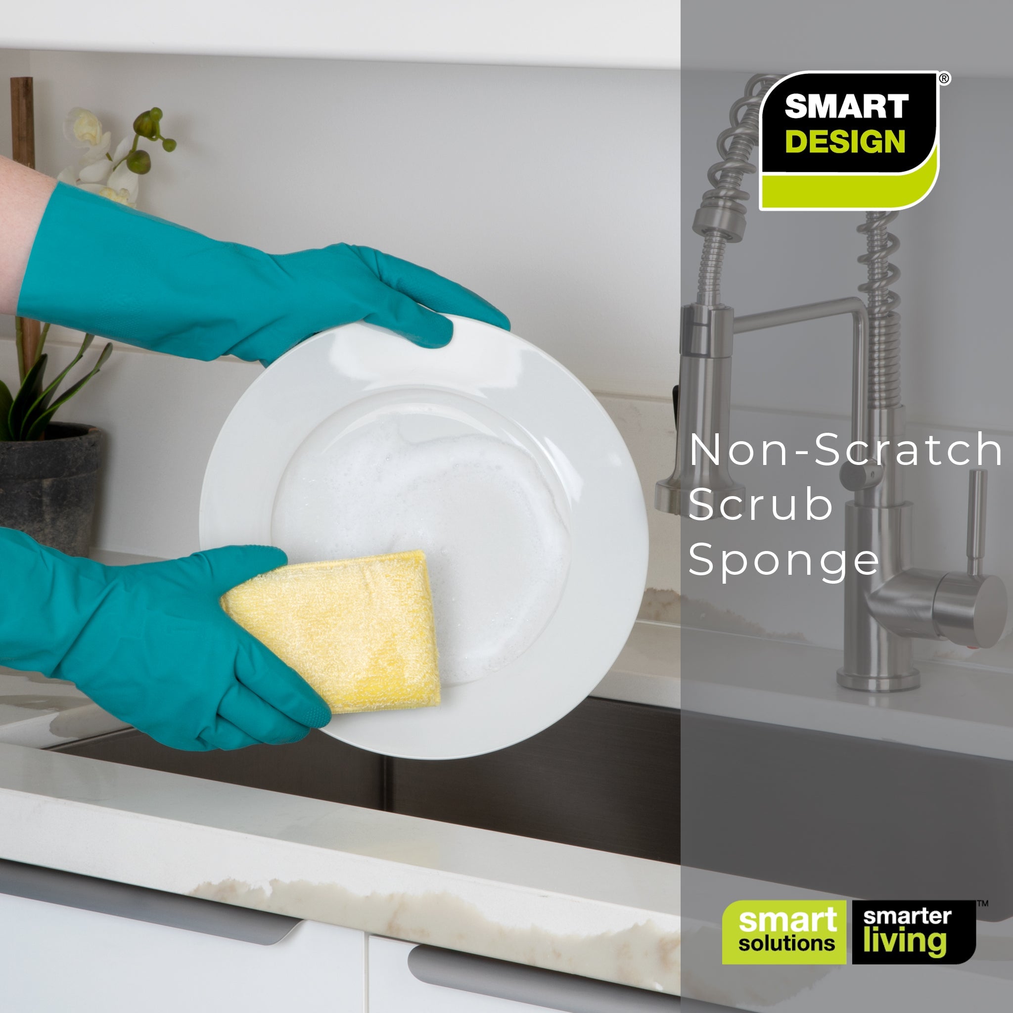 Non-Scratch Scrub Sponge with Bamboo Odorless Rayon Fiber - Smart Design® 35