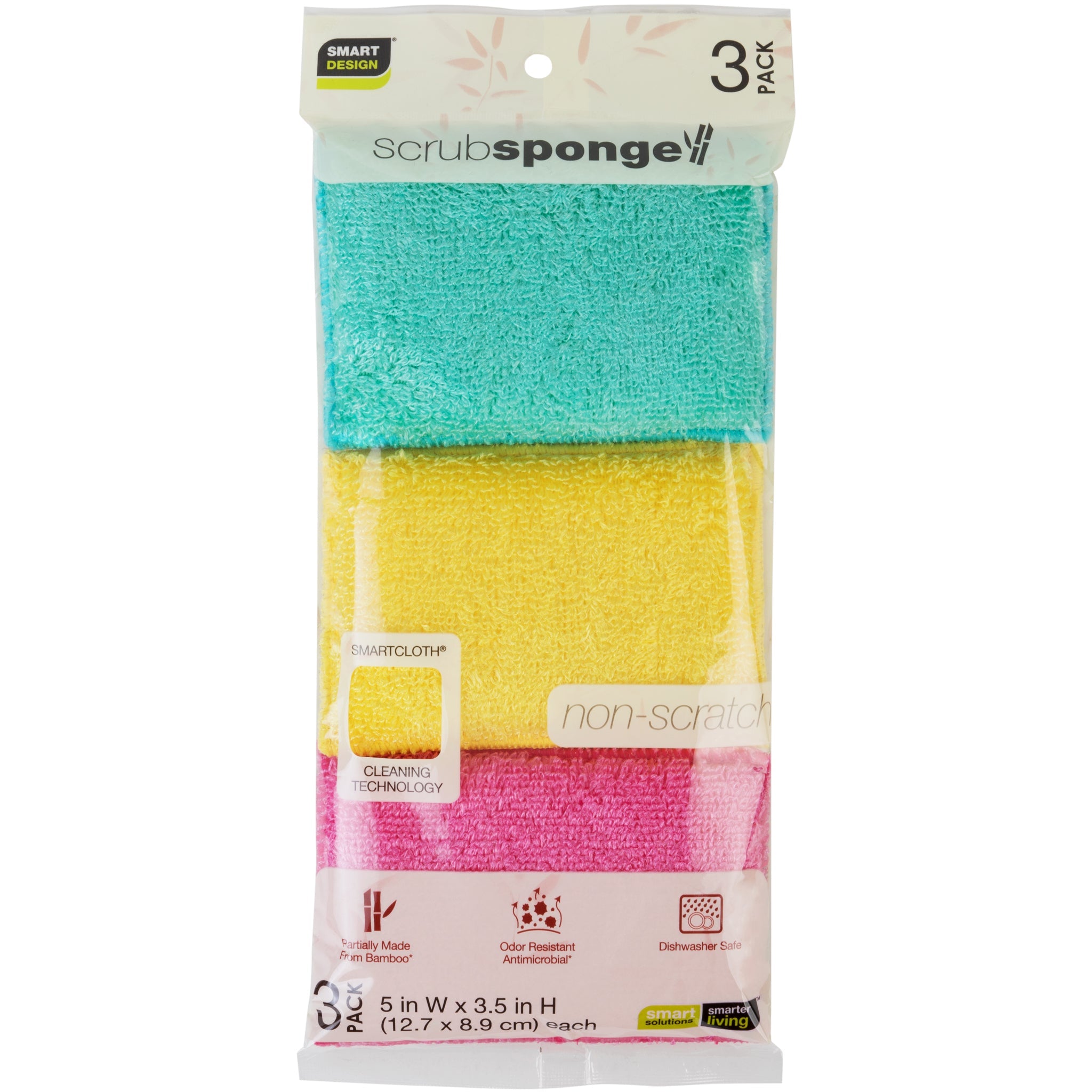 Non-Scratch Scrub Sponge with Bamboo Odorless Rayon Fiber - Smart Design® 41