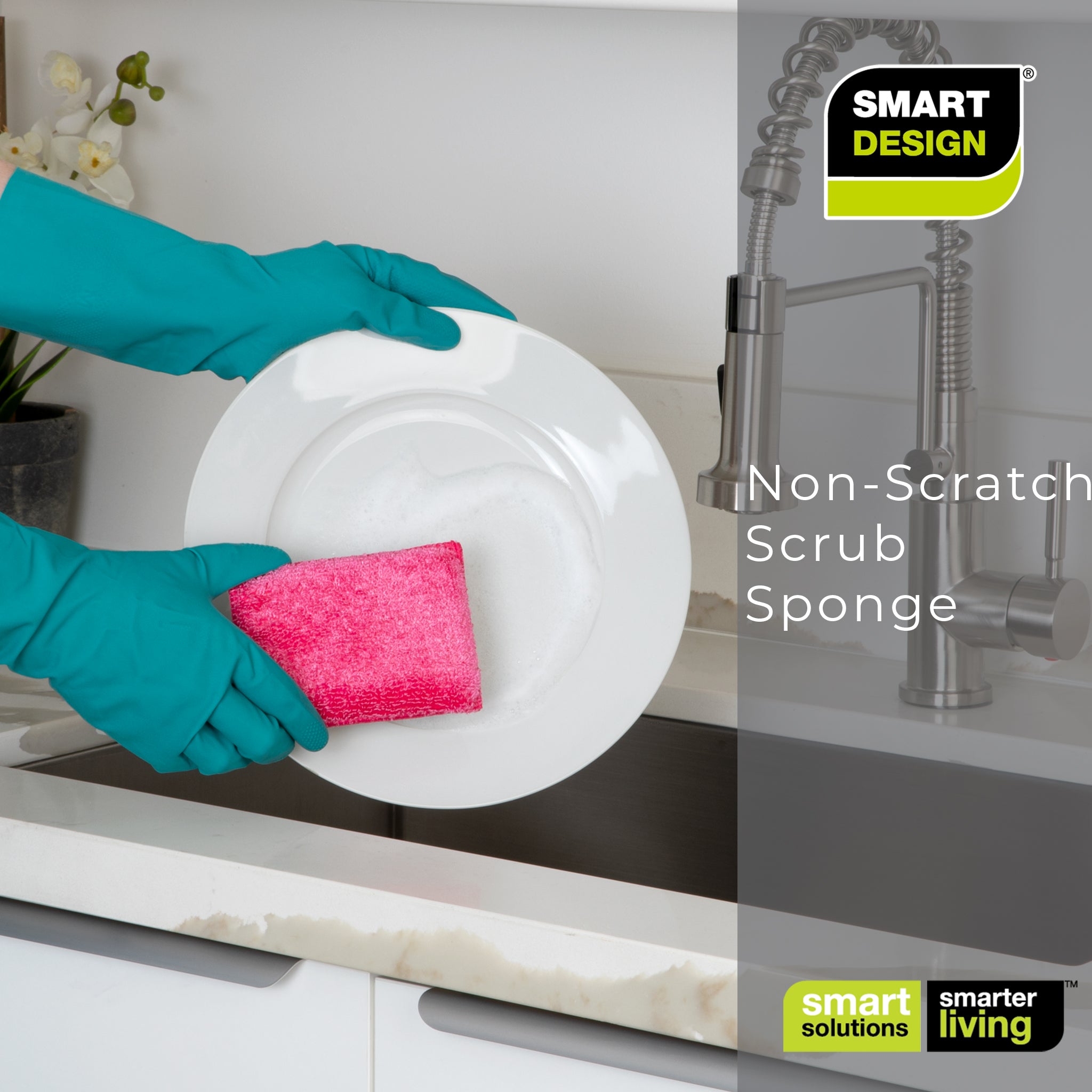 Non-Scratch Scrub Sponge with Bamboo Odorless Rayon Fiber - Smart Design® 45