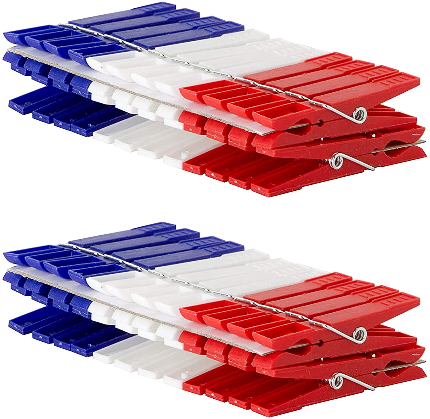 Non Staining Plastic Clothes Pins - Red, White, and Blue - Smart Design® 1