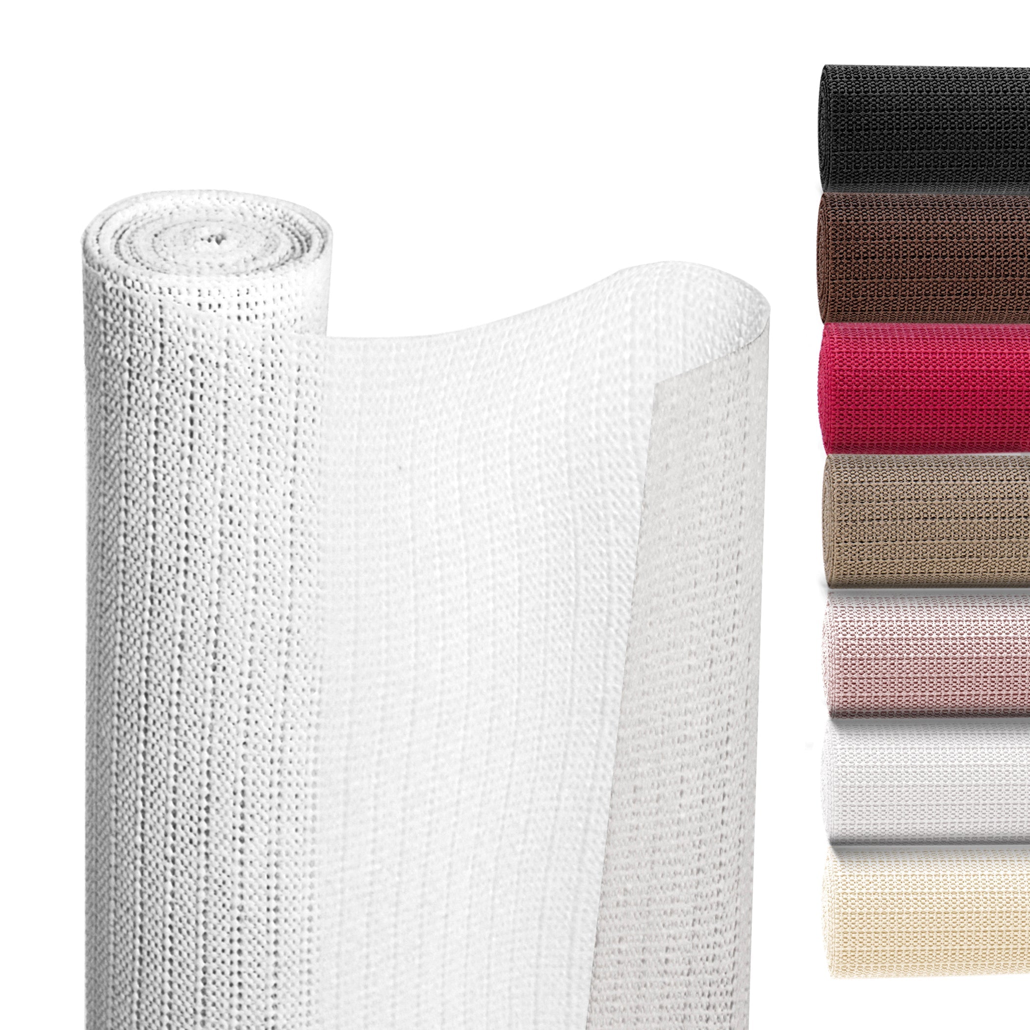 Eva Ribbed Non-Slip Shelf Liner, White, Sold by at Home