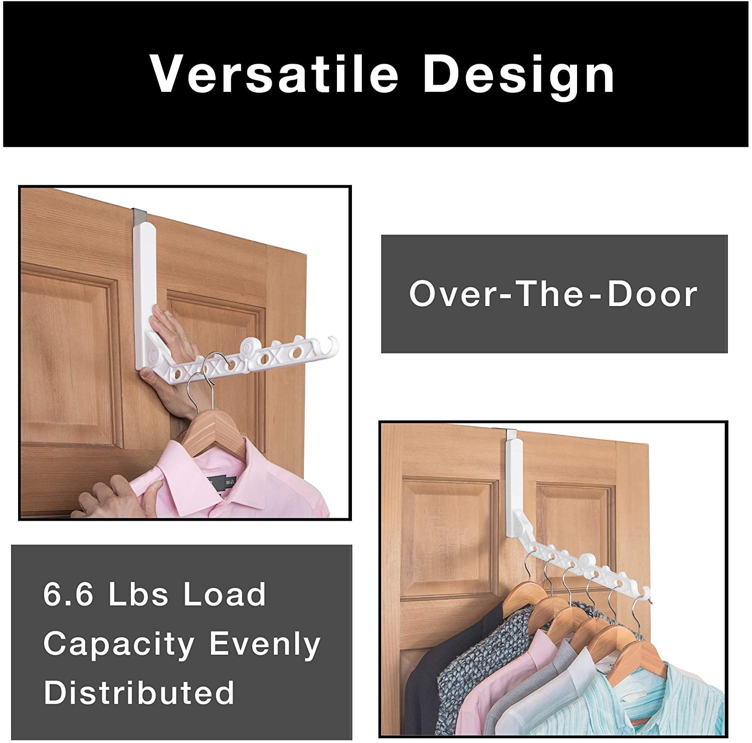 Over-The-Door Hanger Hooks with Expandable Arm - Smart Design® 8