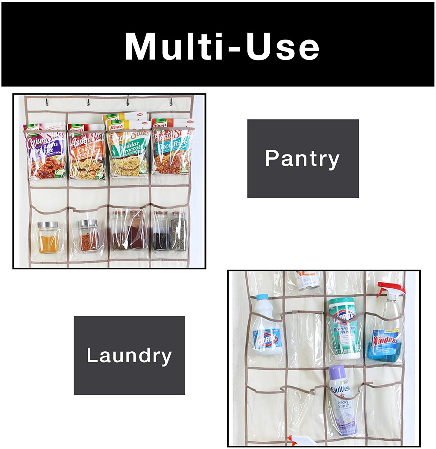 Over-The-Door Organizer with 22 Pockets & Hanging Hooks - Smart Design® 5
