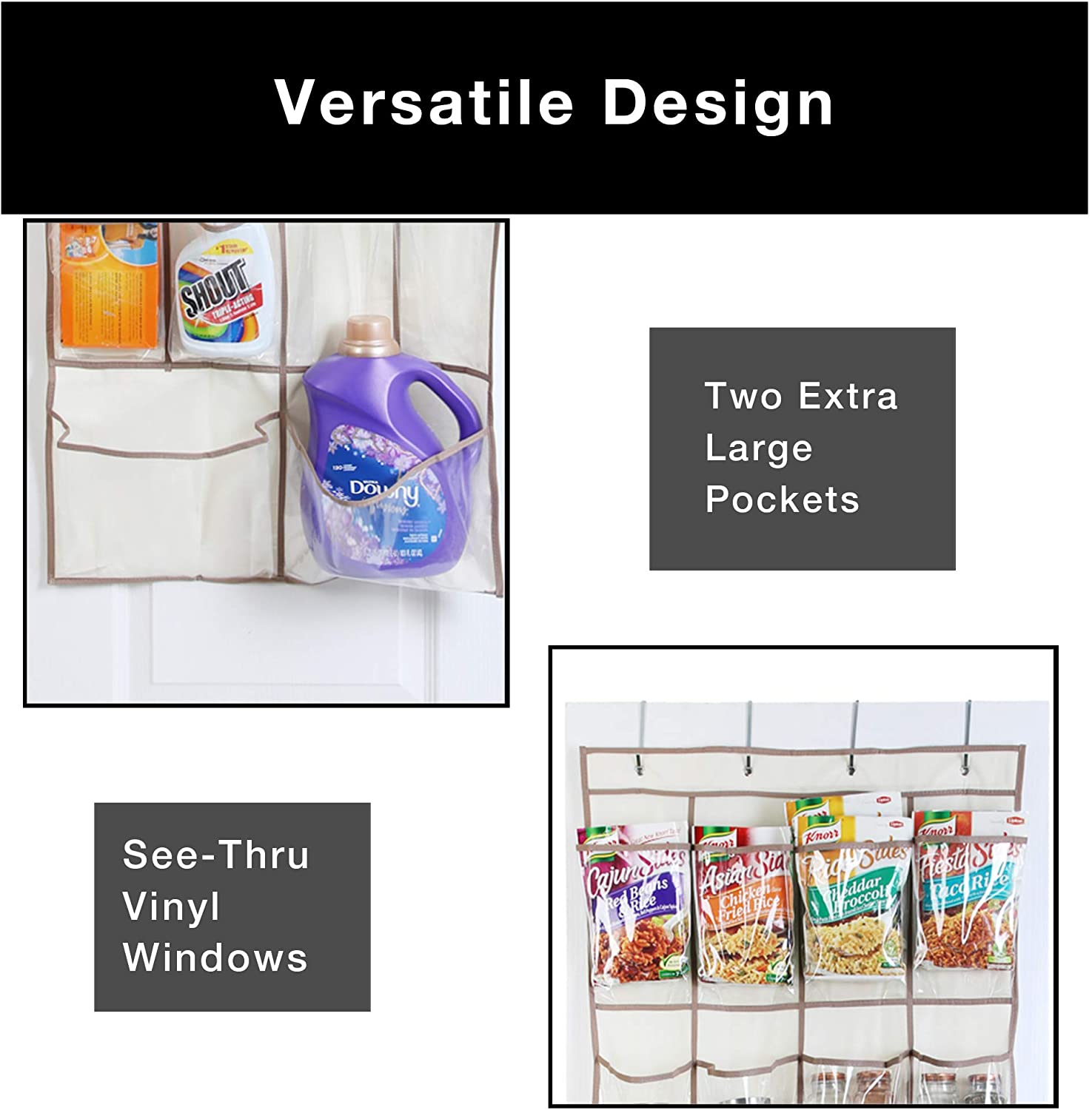 Over-The-Door Organizer with 22 Pockets & Hanging Hooks - Smart Design® 4