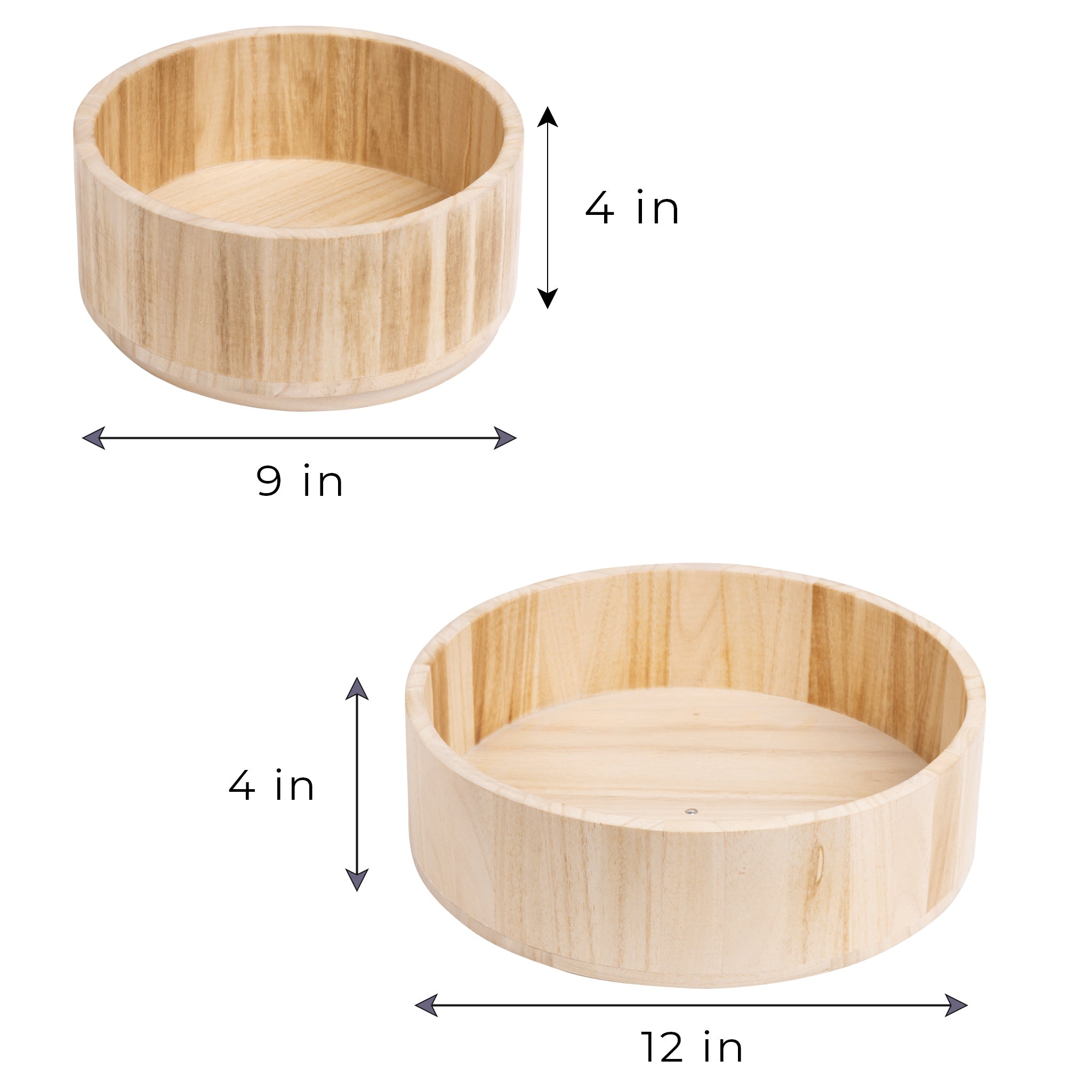 Paulownia Wood Turntable Organizer- Set of 2 - Smart Design® 4