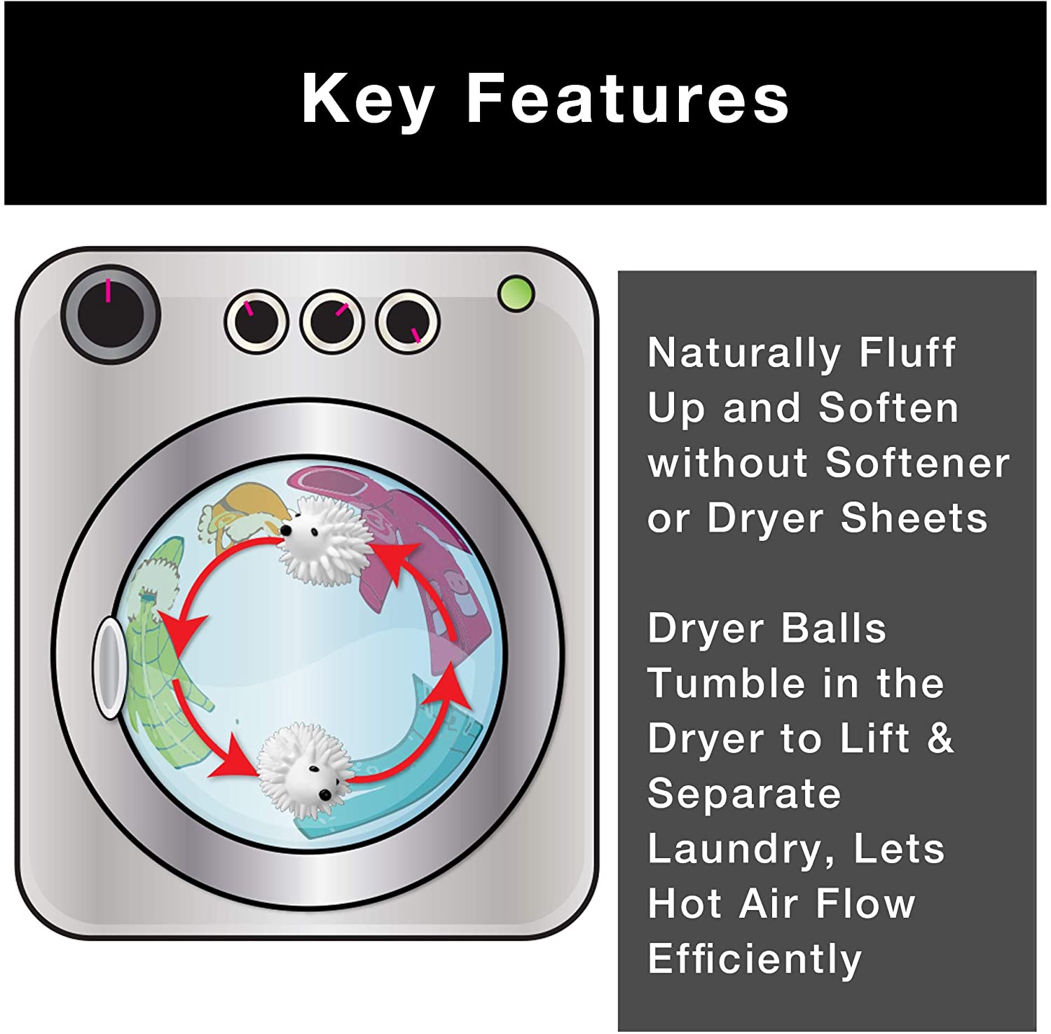 Plastic Dryer Balls with Spikes - Smart Design® 5