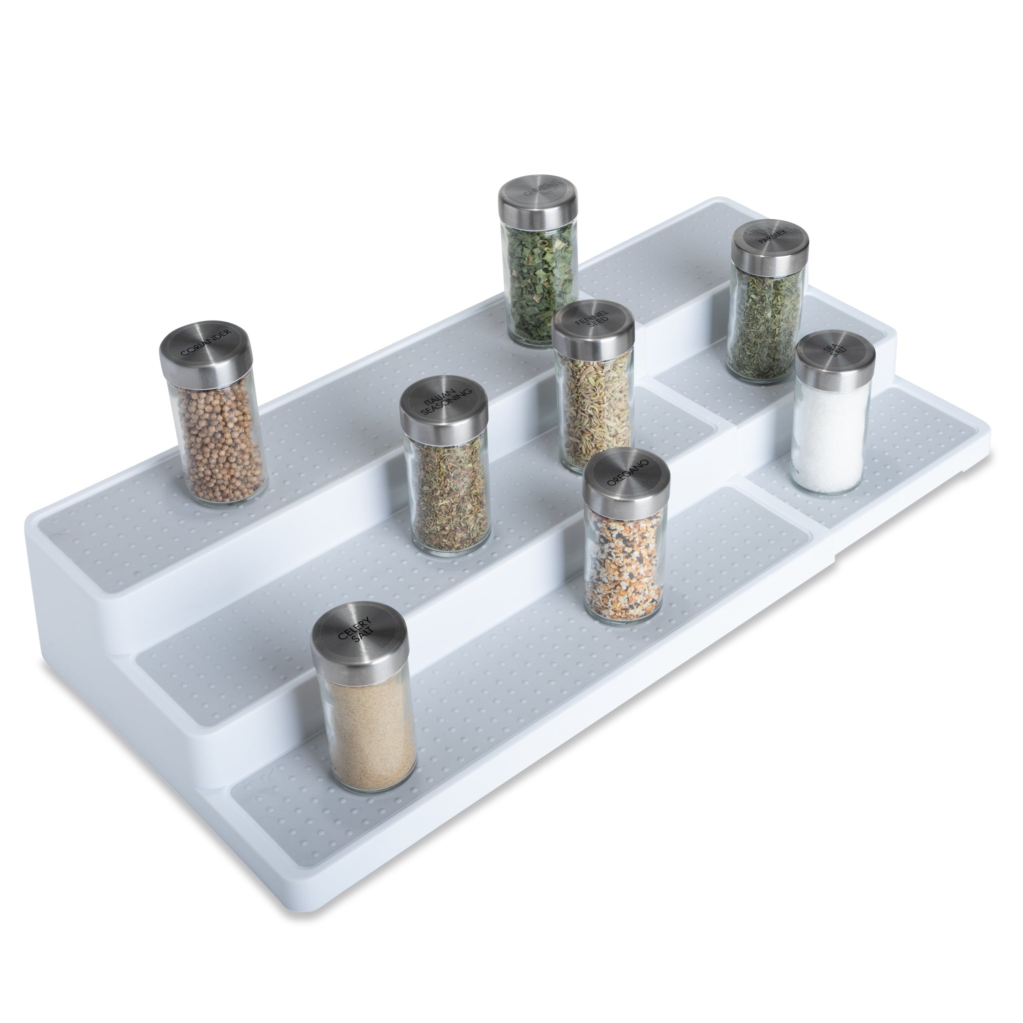 Plastic Expandable 3-Tier Spice Rack - White - Smart Design® 1