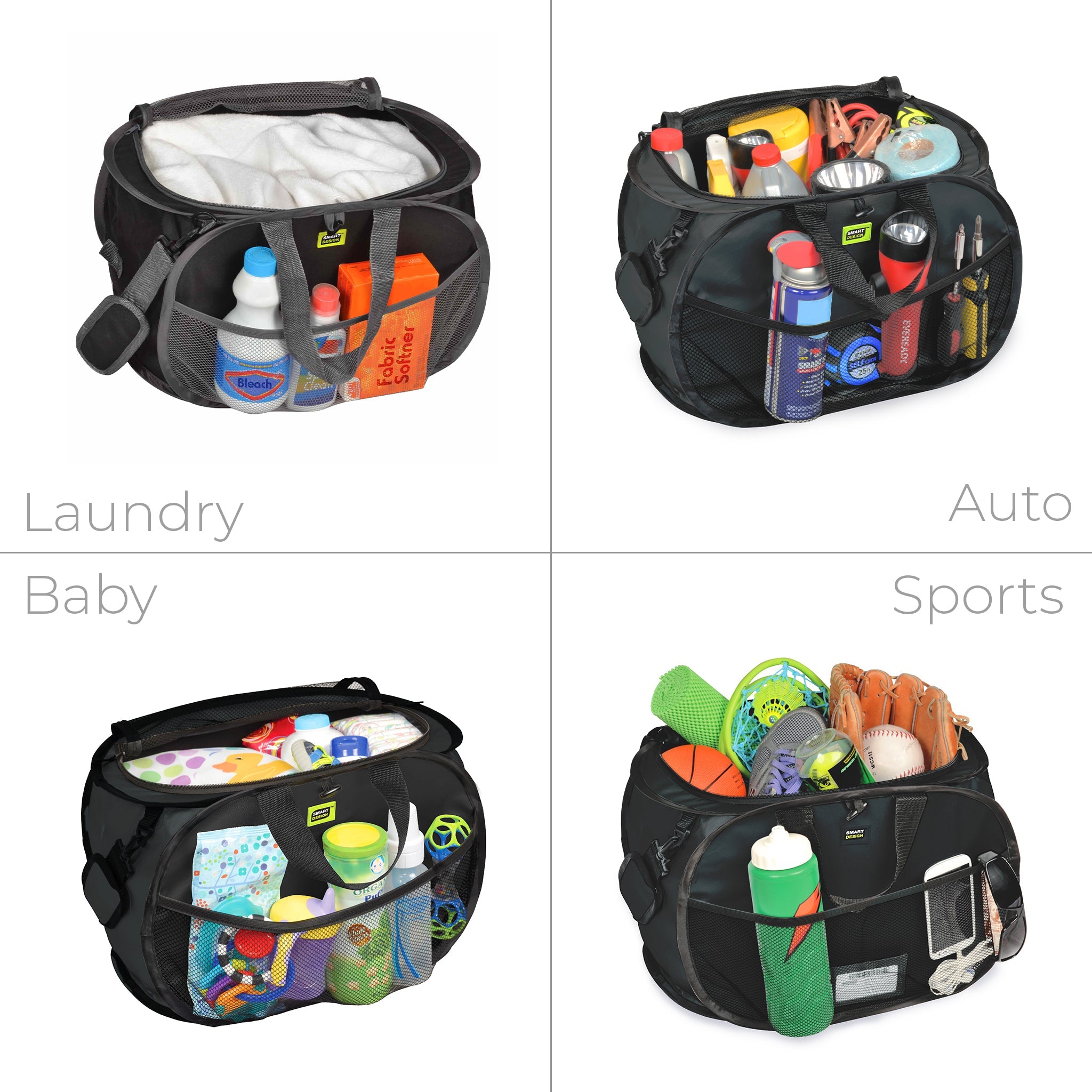 Pop-Up Compact Tote Organizer Bag with Shoulder Strap and Easy to Carry Handle - Smart Design® 7