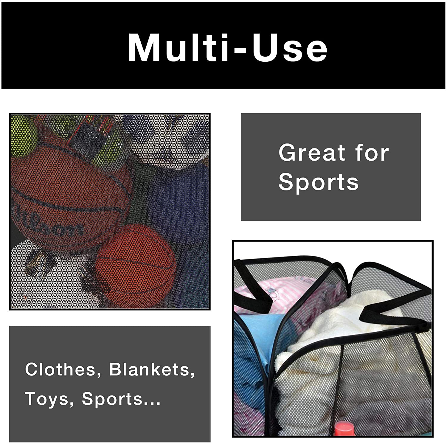 Pop-Up Laundry Hamper with Divider, Zipper, and Portable Handles - Smart Design® 5
