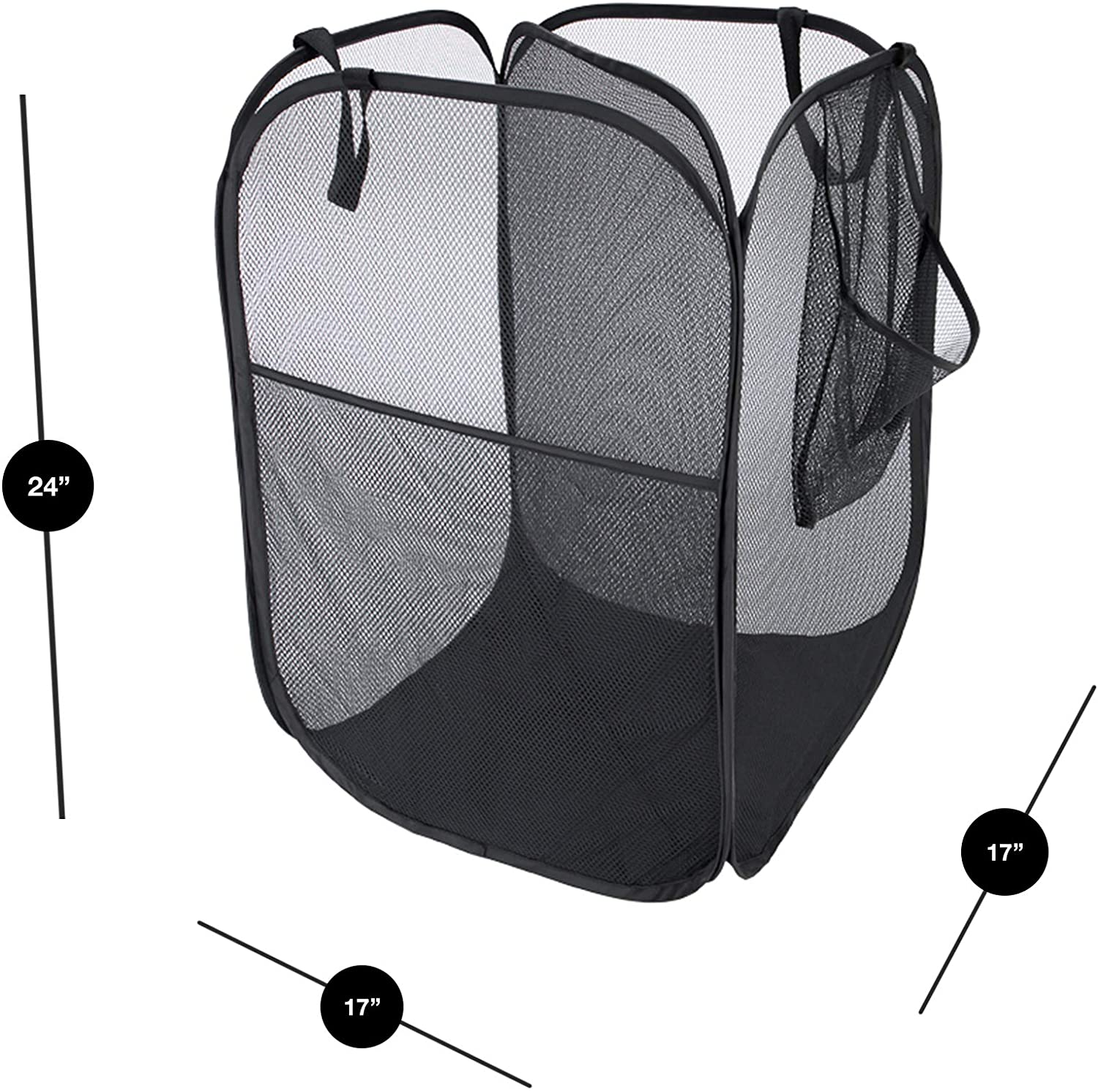 Pop-Up Laundry Hamper with Divider, Zipper, and Portable Handles - Smart Design® 3