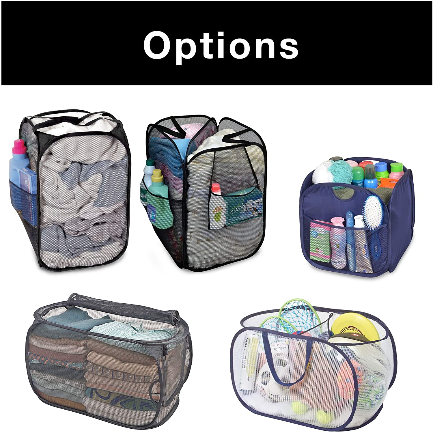 Pop-Up Laundry Hamper with Divider, Zipper, and Portable Handles - Smart Design® 6