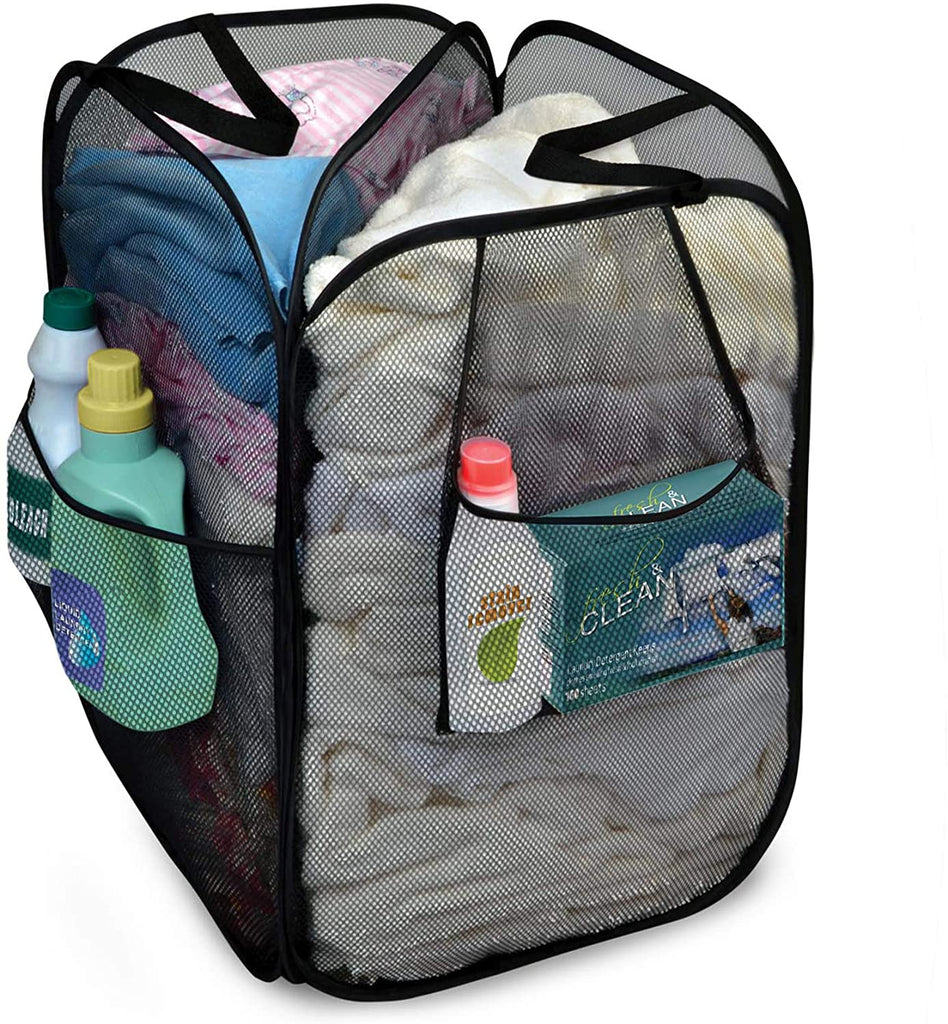 Pop-Up Laundry Hamper with Divider, Zipper, and Portable Handles - Smart Design® 1