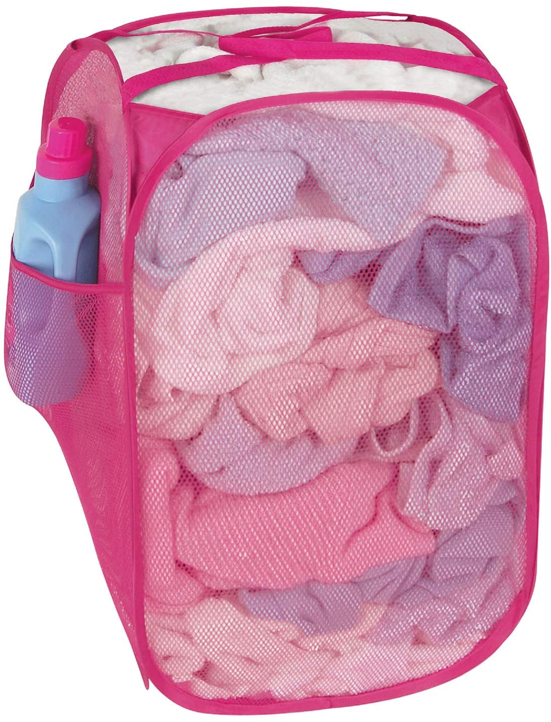 Pop-Up Laundry Hamper with Easy Carry Handles and Side Pocket - Smart Design® 1