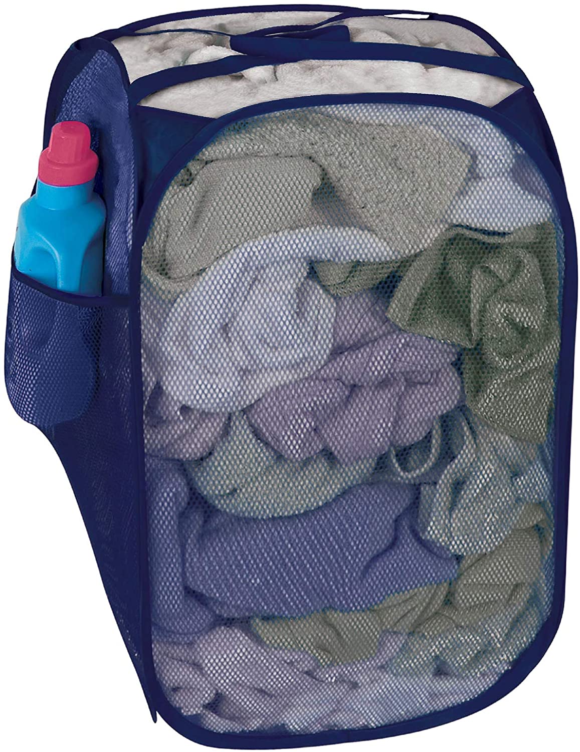 Pop-Up Laundry Hamper with Easy Carry Handles and Side Pocket - Smart Design® 15
