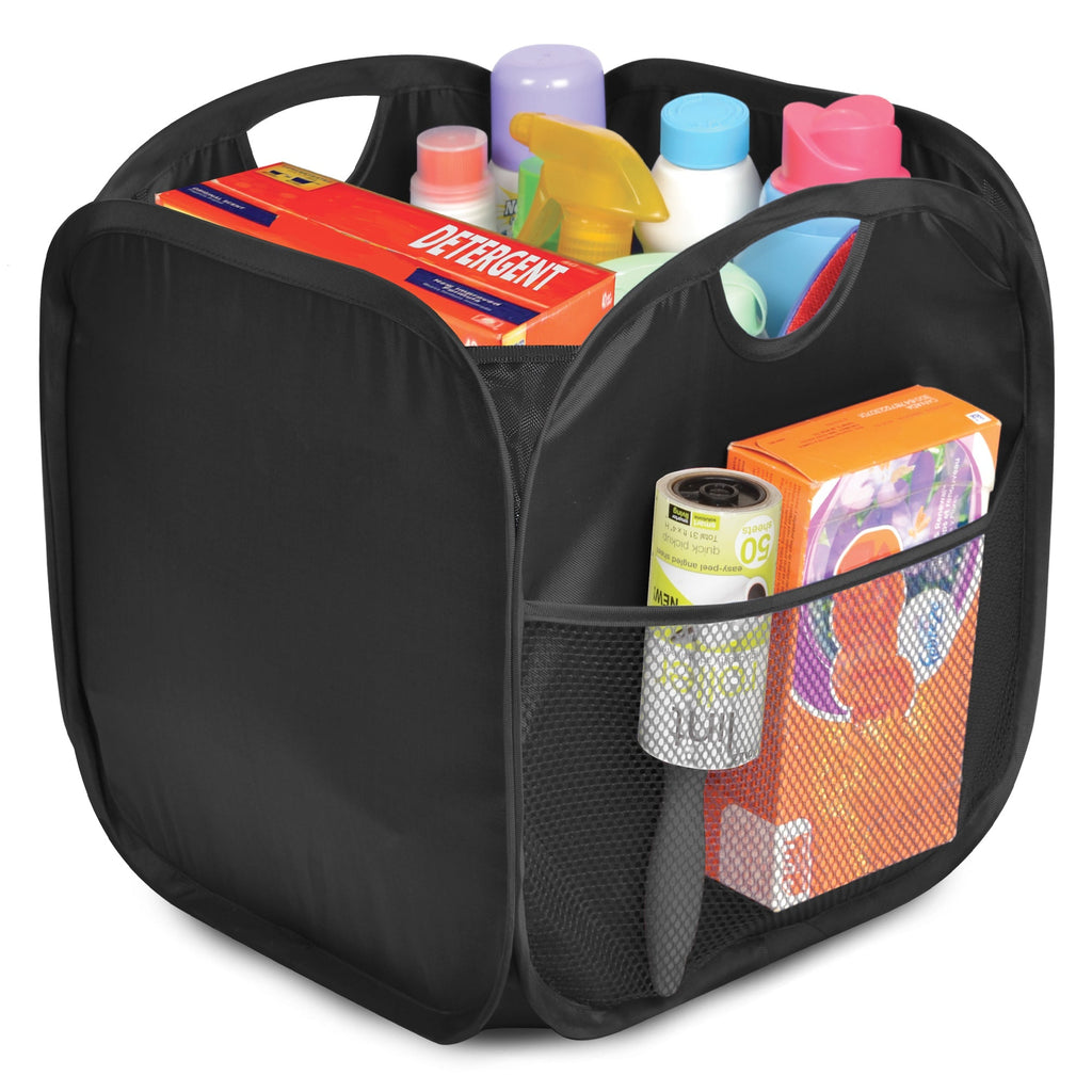 Pop-Up Organizer Cube - Set of 4 - Folds Flat 10.5 x 11 Inch - Black - Smart Design® 1