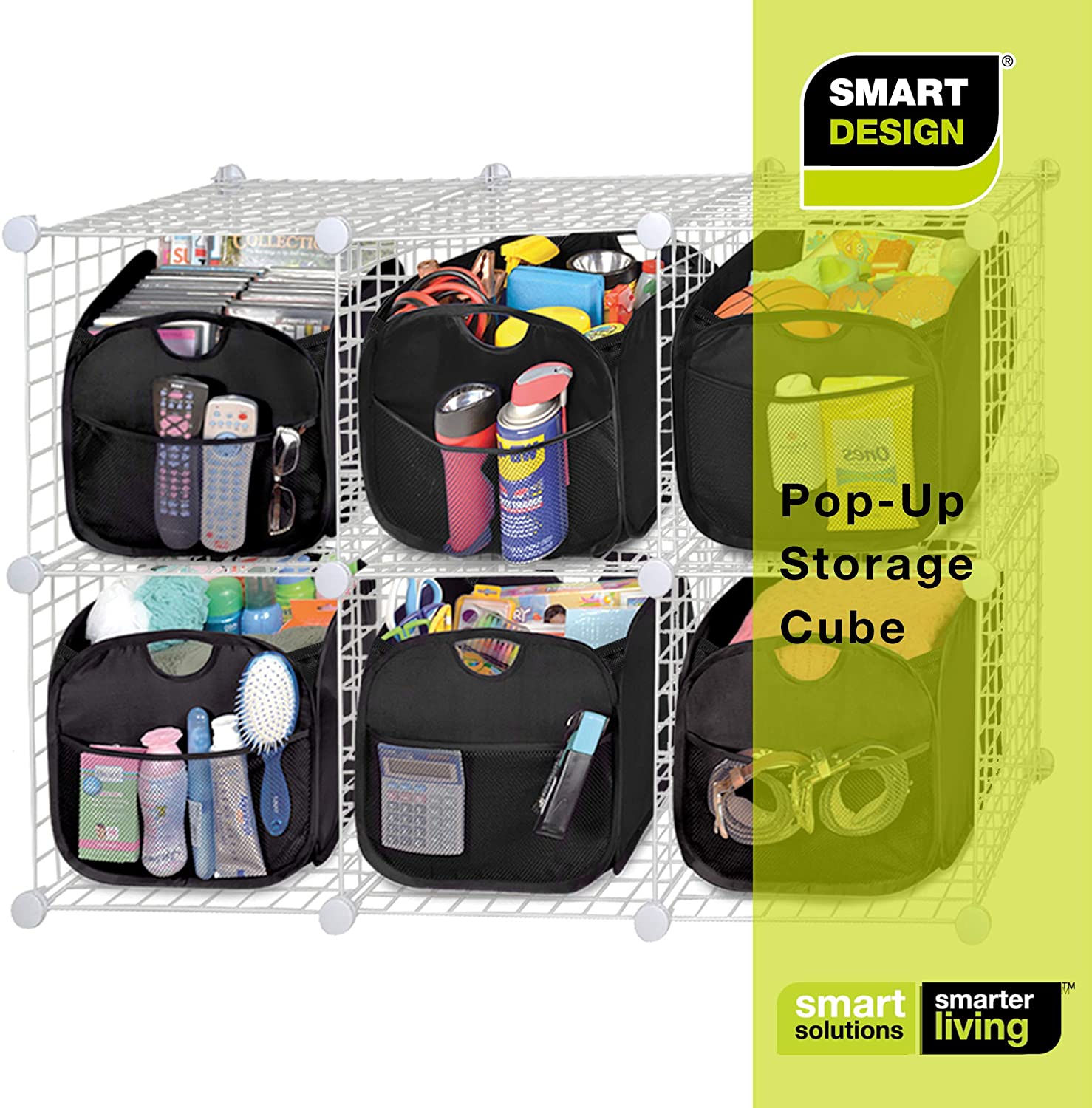 Storage Cube with Handle - 11 x 11 x 11 Inch - Black