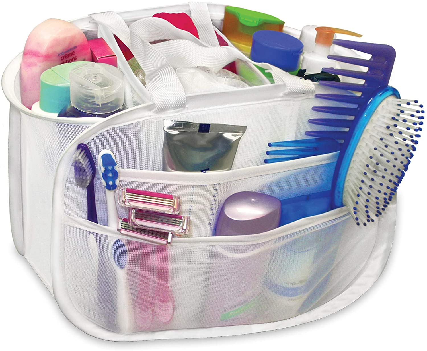 Pop-Up Shower Caddy with 7-Compartments and Strap Handles - Smart Design® 1