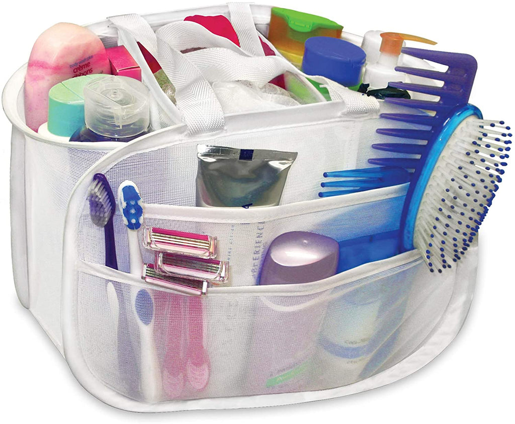 Plastic Shower Caddy Tote, Portable Storage Caddy Basket Organizer With  Handle For Dorm, Bathroom, Garden, Kitchen, Cleaning Supplies, Blue, White