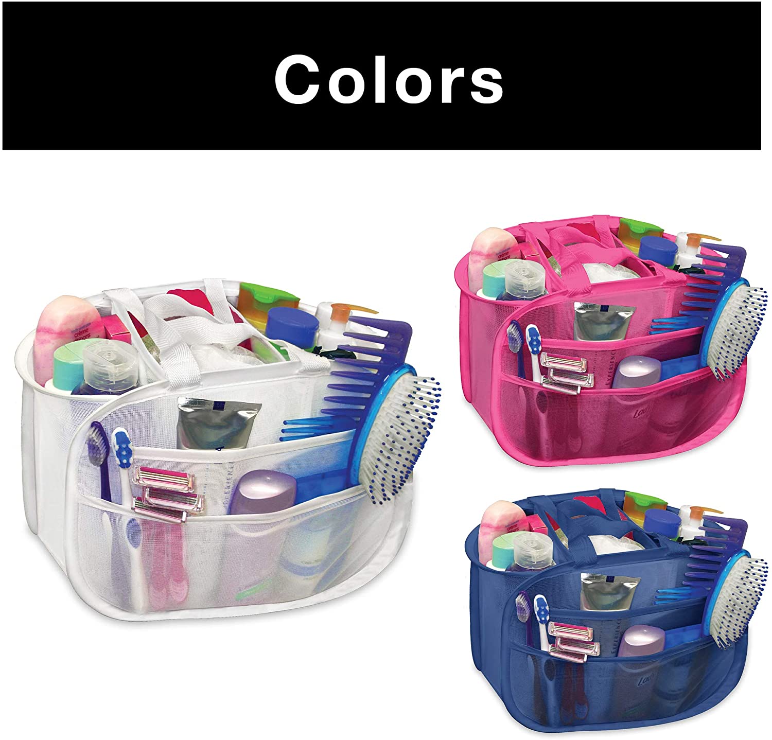 Pop-Up Shower Caddy with 7-Compartments and Strap Handles - Smart Design® 6