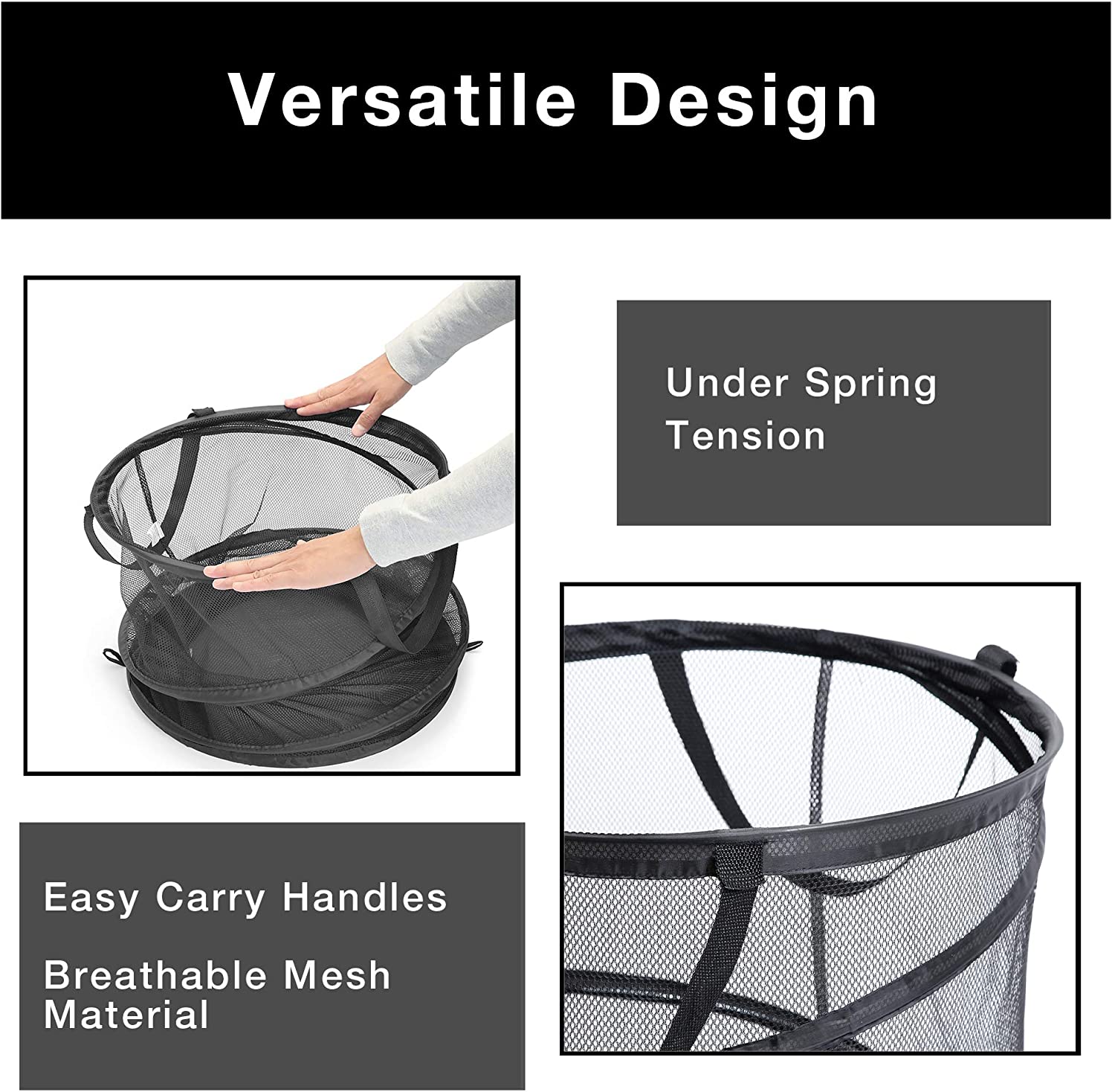 Pop Up Spiral Laundry Hamper Bag Mesh - Smart Design® 10