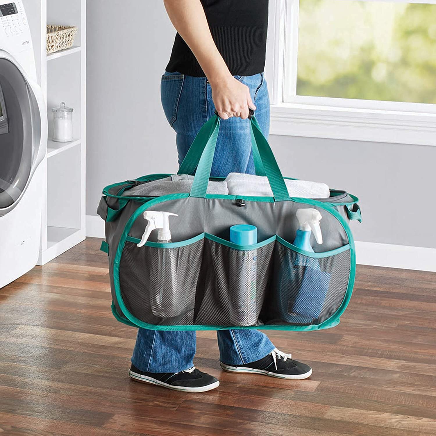 Pop Up Trunk Organizer with Easy Carry Handles, Side Pockets, and Zipper Top - Smart Design® 2