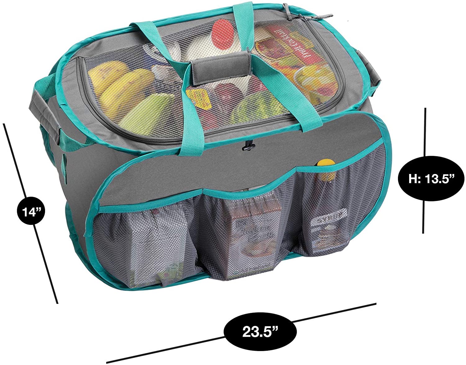 Pop Up Trunk Organizer with Easy Carry Handles, Side Pockets, and Zipper Top - Smart Design® 3