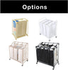 Premium Rolling 3-Compartment Mesh Laundry Sorter Hamper with Wheels and Handles - Holds 9 Loads - Smart Design® 6