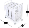 Premium Rolling 3-Compartment Mesh Laundry Sorter Hamper with Wheels and Handles - Holds 9 Loads - Smart Design® 3