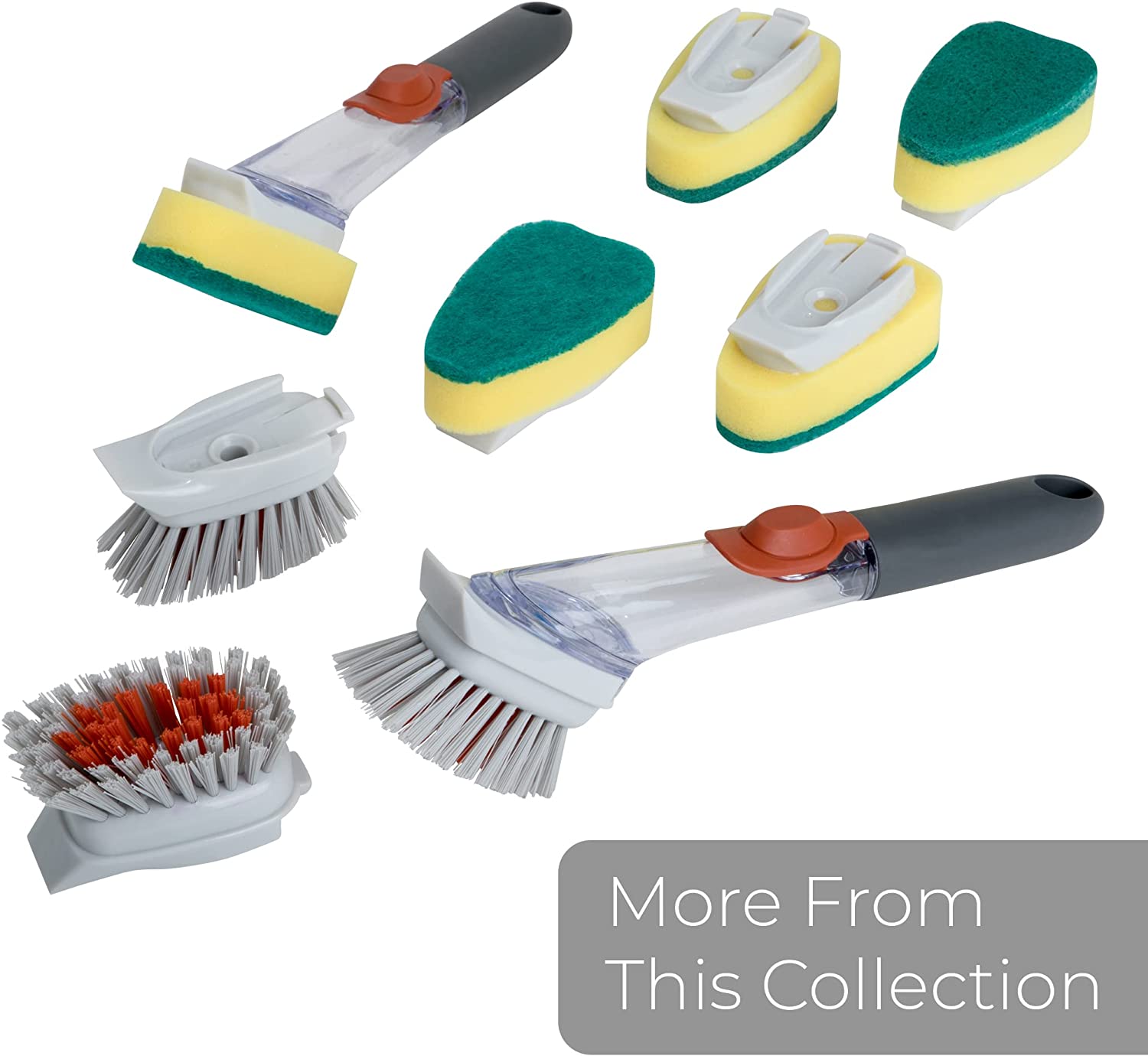Replacement Brush Head with Built-In Scraper for Soap Dispensing Dish Wand - Smart Design® 11
