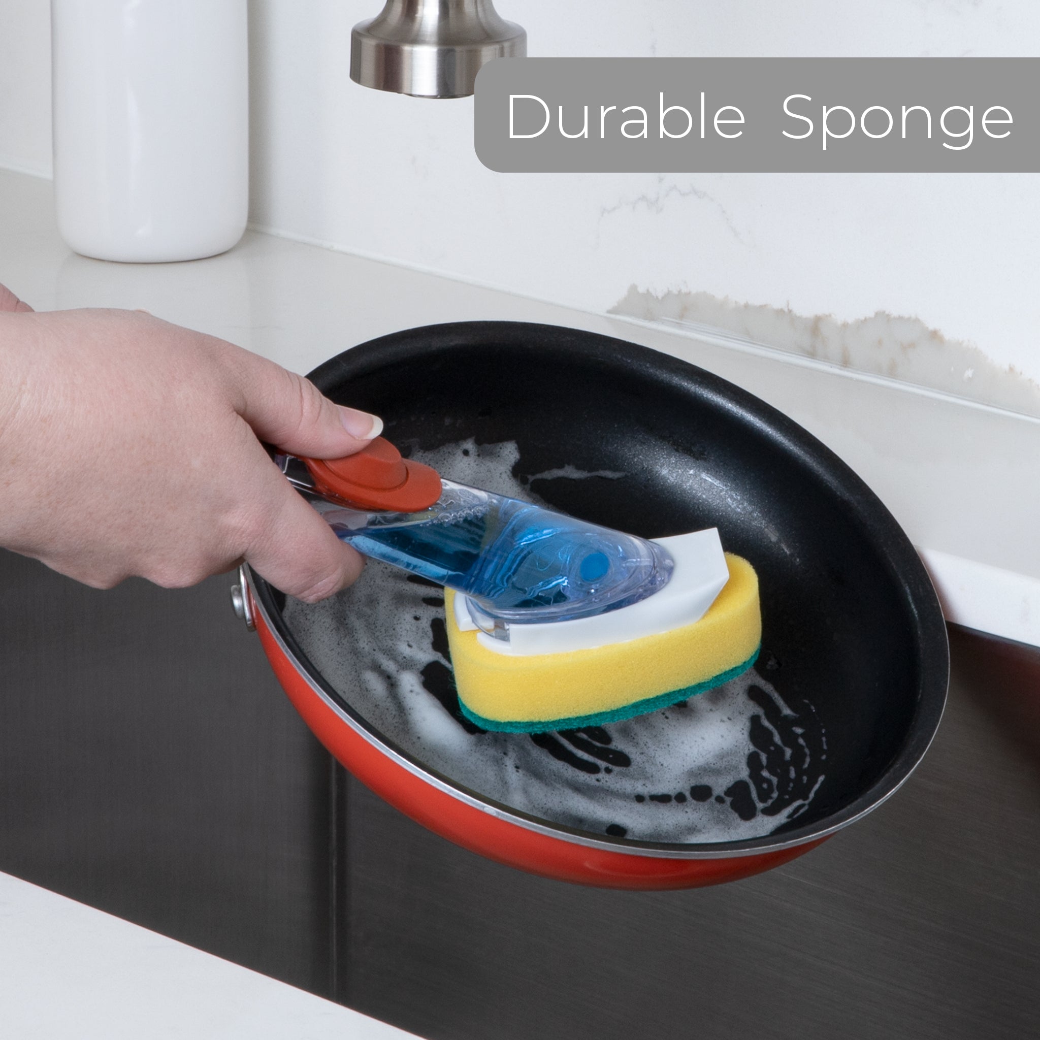 Scrub Brush with Soap Dispenser Dish Scrubber with Replaceable