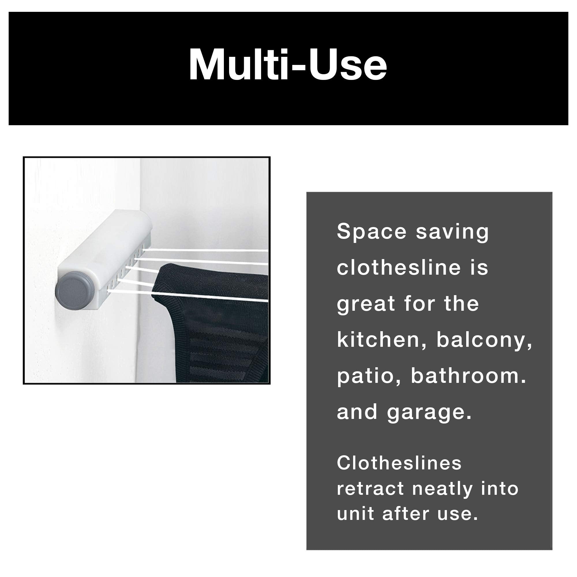 Retractable Clothesline w/Mounting Hardware - Smart Design® 5