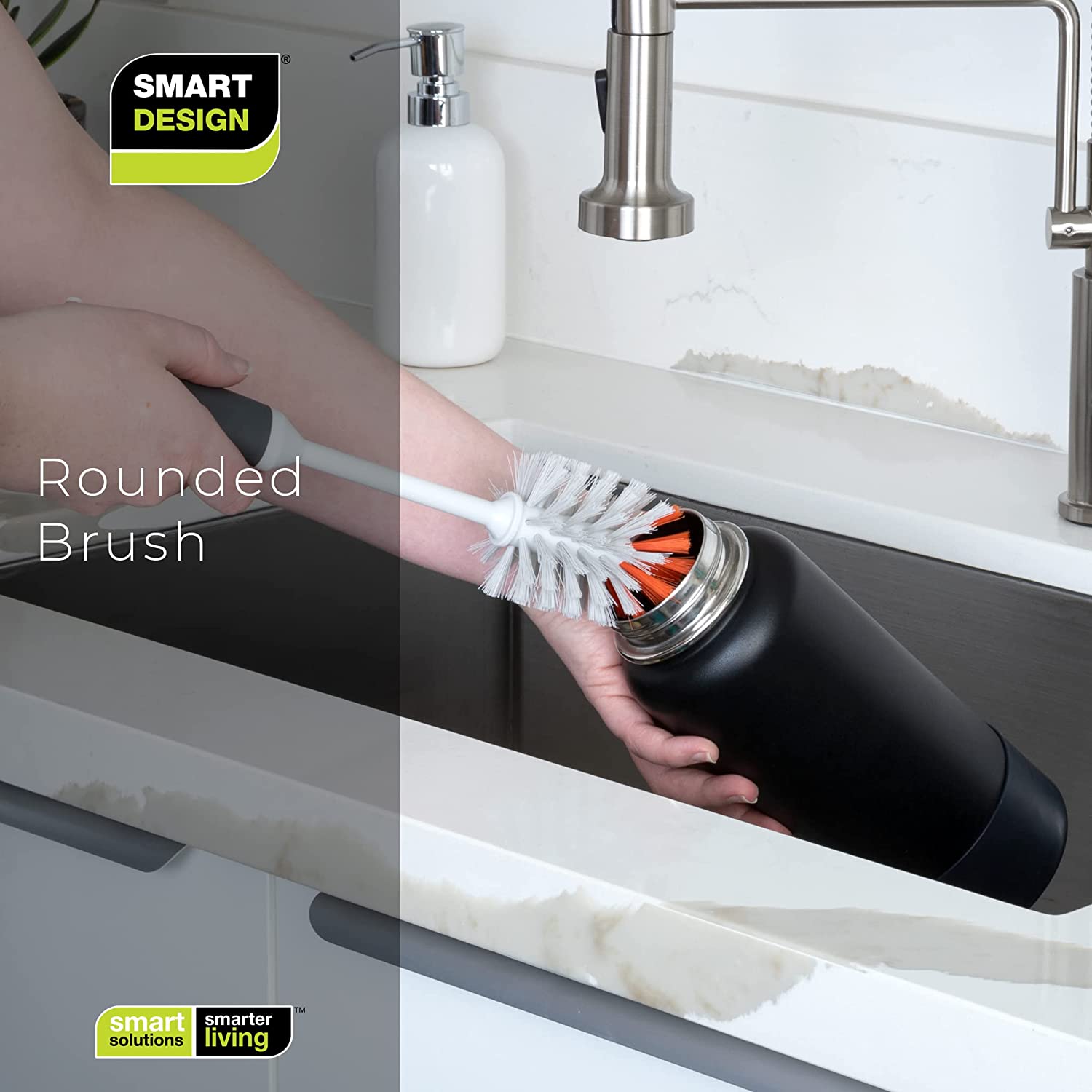 Rounded Bottle Brush with Non-Slip Handle - Smart Design® 6