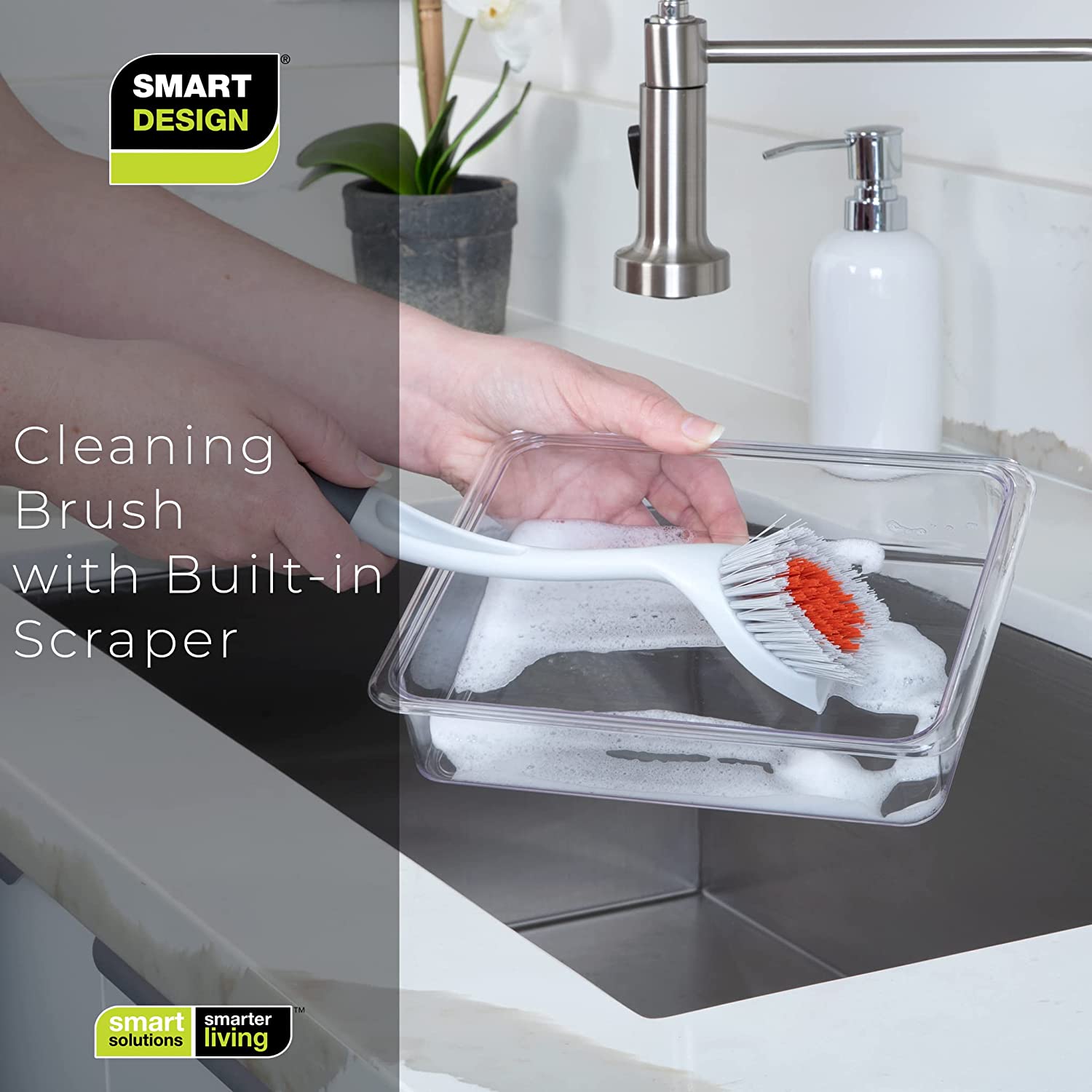 Scrub Brush with Scraper Tip - Smart Design® 6