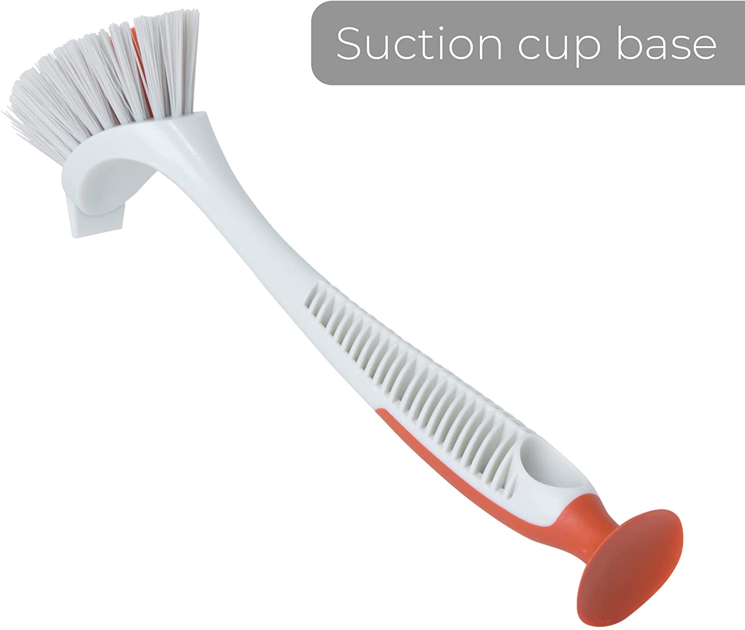 Smart Design Scrub Brush with Scrubber Bristle Tip - Non-Slip Handle - Long Lasting Bristles - Odor Resistant - Dishwasher Safe - Cleaning, Pots, Pans