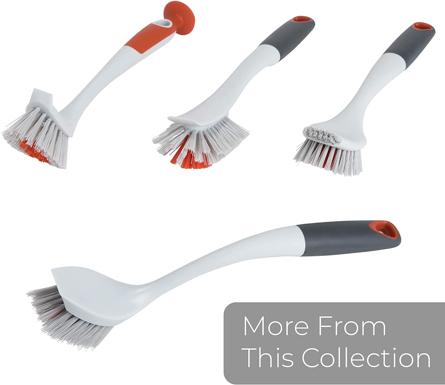 Smart Design All-Purpose Scrub Brush - Contoured Easy Grip Non-Slip Handle - Tough Bristles - Odor Resistant - Dishwasher Safe - Cleaning Pots, Pans