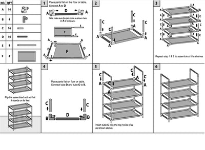 Shoe Rack Shelf with Laminated Liner - Smart Design® 20